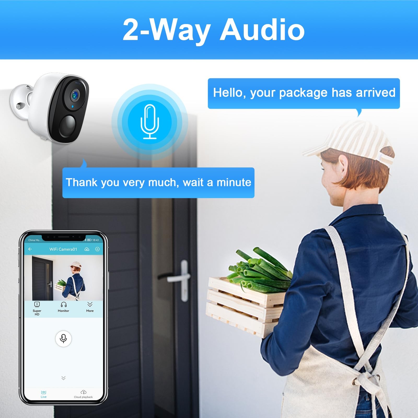 EVERSECU 2K 3MP Outdoor Wireless Security Camera Support Full, 4pack White