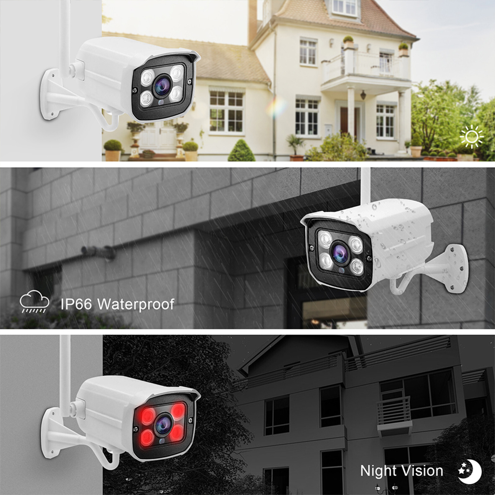 Supersonic 8-Channel HD Wireless Security Camera System Outdoor/Indoor SC-5008NV