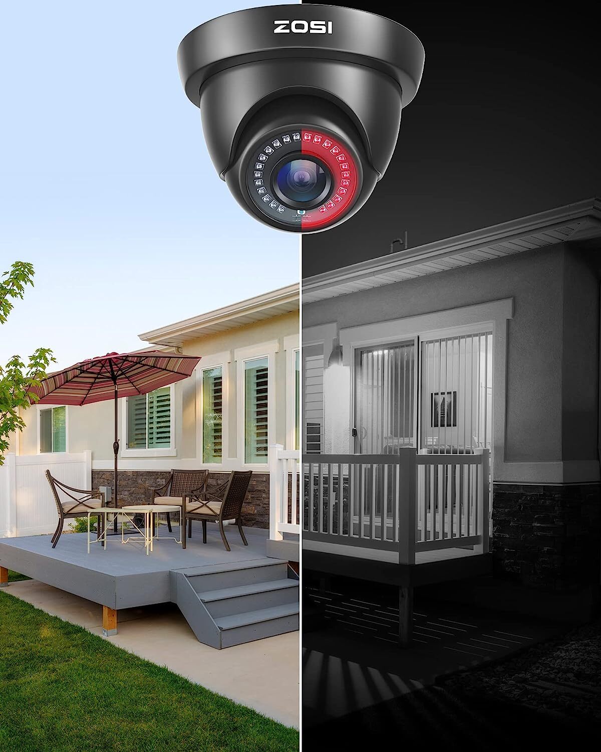 ZOSI 4 Pack 1080P Indoor Outdoor CCTV Security Camera System 80ft Night Vision