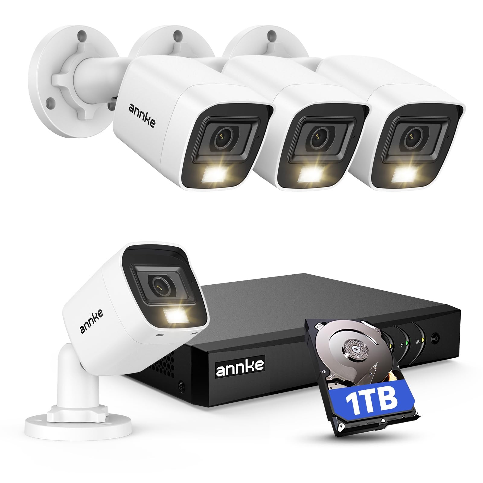 8CH 2MP Security Camera System, 8 Channel H.265+ DVR Recorder, AI Human/Vehic…