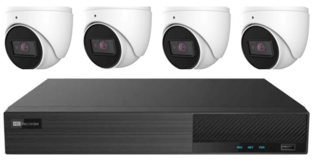 Titanium KITN4K4 4 Channel 8MP 4K NVR w/ 4 Outdoor IR IP Turret Cameras NDAA
