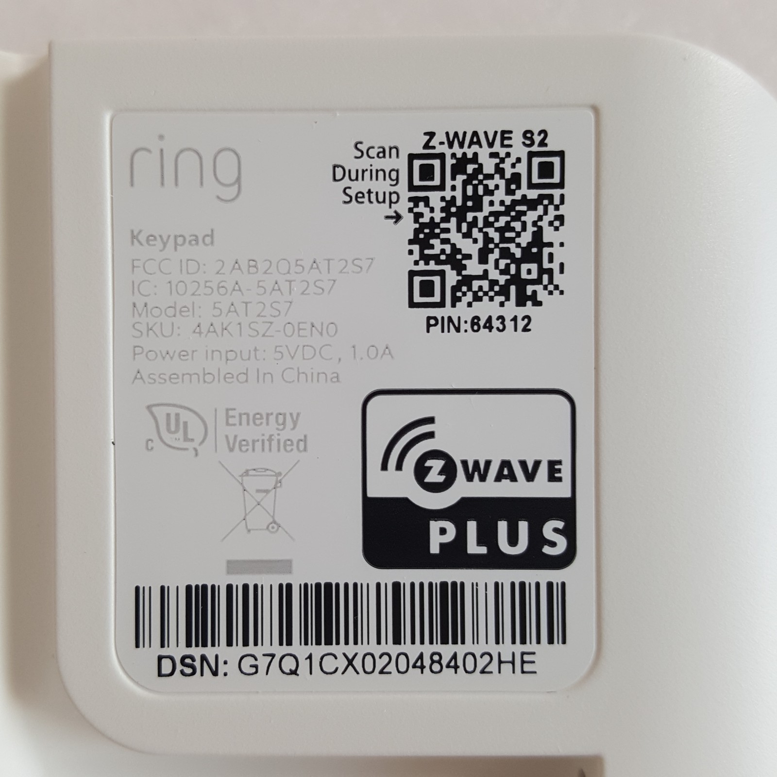 Ring Keypad 2nd Gen for Ring Alarm Wireless Home Security Systems