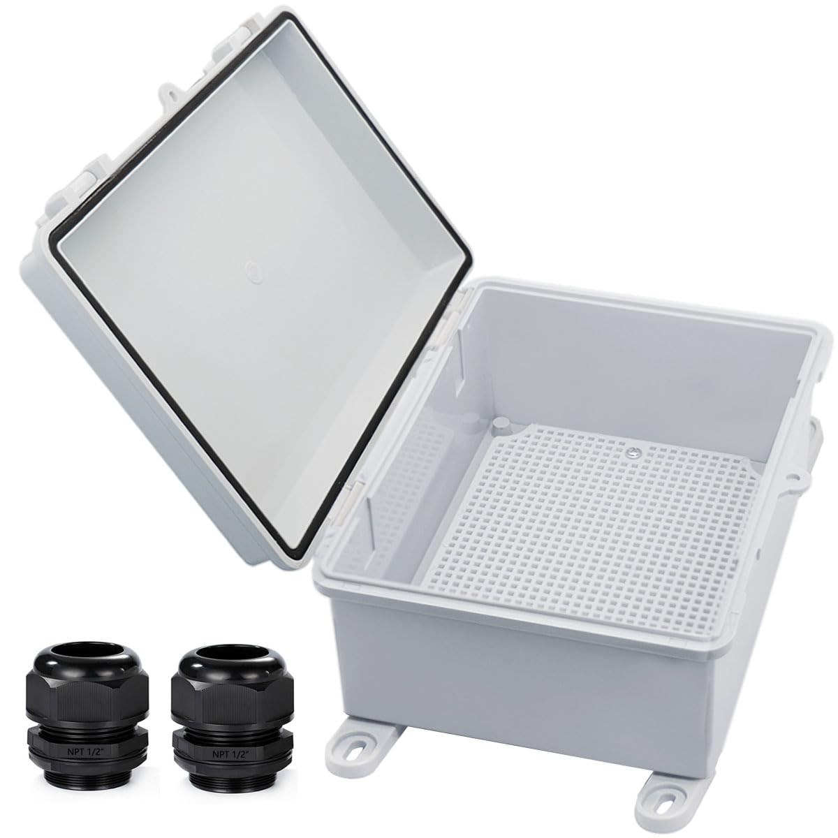 YETLEBOX Waterproof Outdoor Electrical Box 8.7″ x 6.7″ x 4.3″ 1pc, Grey