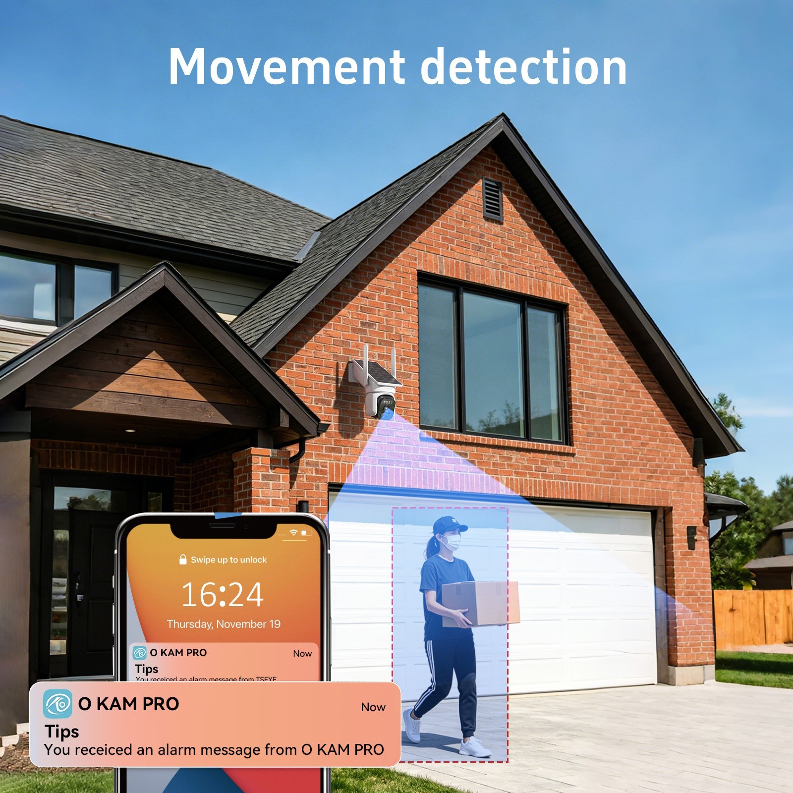 5G Wireless Security IP Camera System With Solar Panel Monitor Night Vision 500G