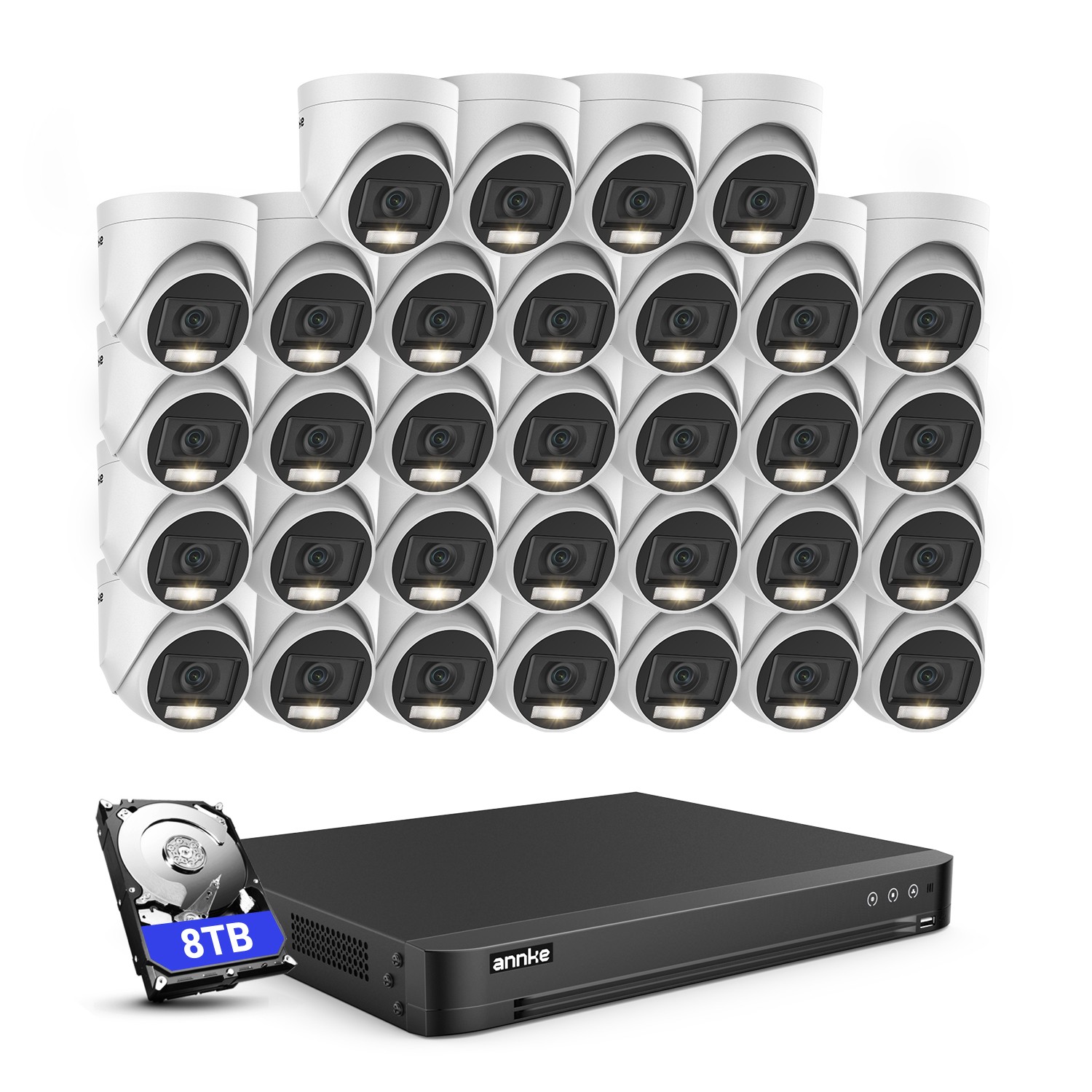 ANNKE 32CH DVR 5MP AI Color Night Vision Security Camera System Audio Recording