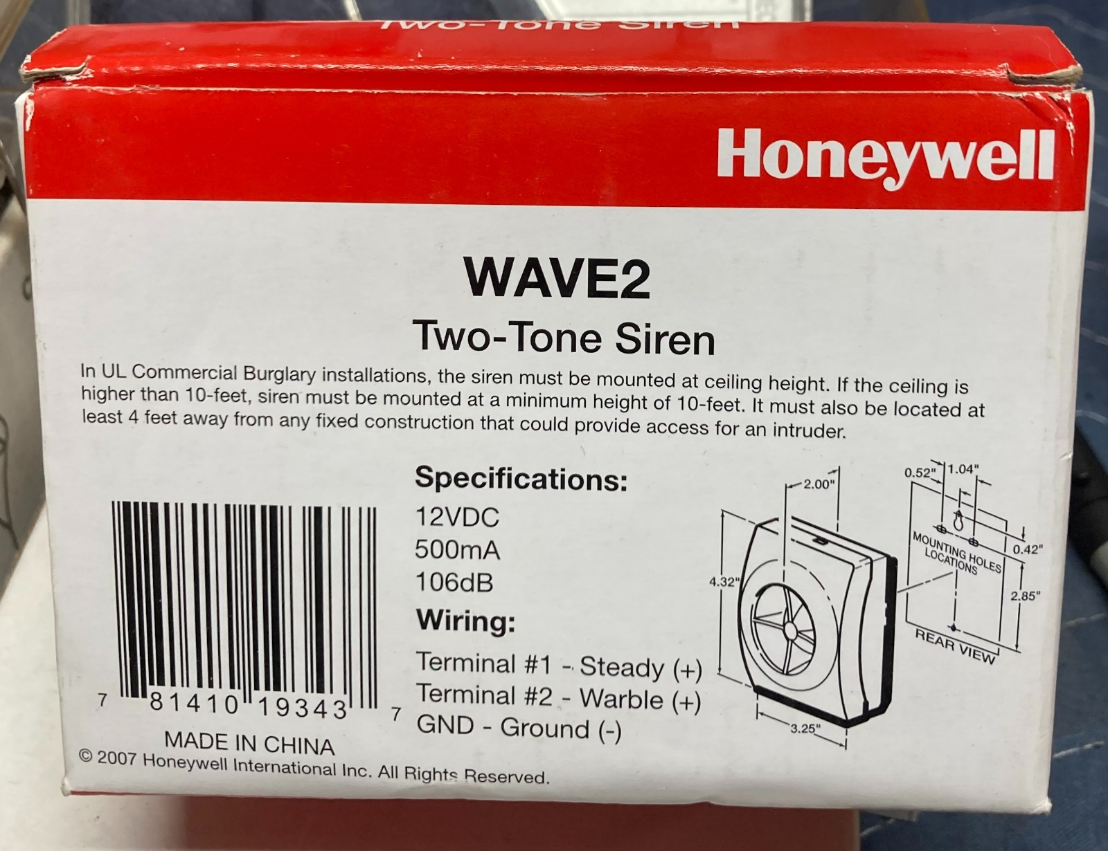 10X Honeywell WAVE2 Indoor Alarm Siren x 10 QUANTITY ***SALE***