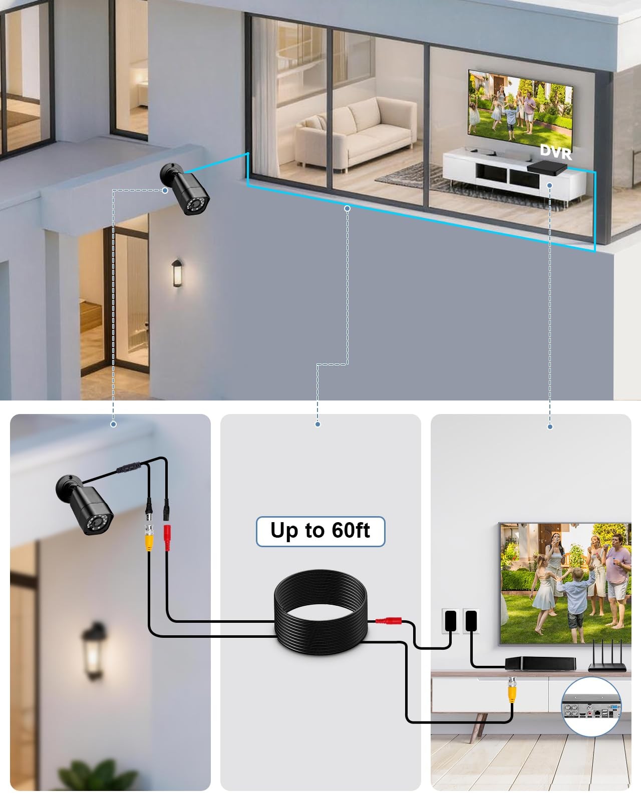 4CH 1080P Wired Security Camera System, CCTV DVR with 512GB Hard Drive, 4 x H…