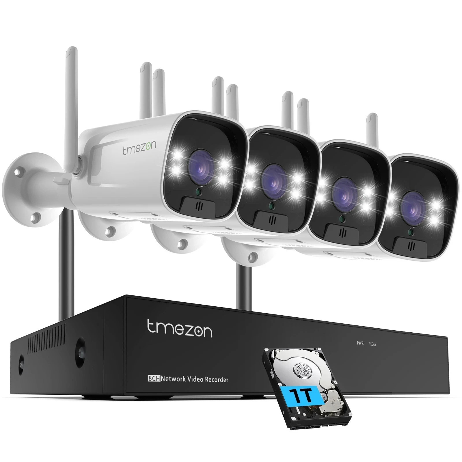 Security WIFI Camera System Outdoor 3MP 8CH NVR with 2-Way Audio Outdoor/Home