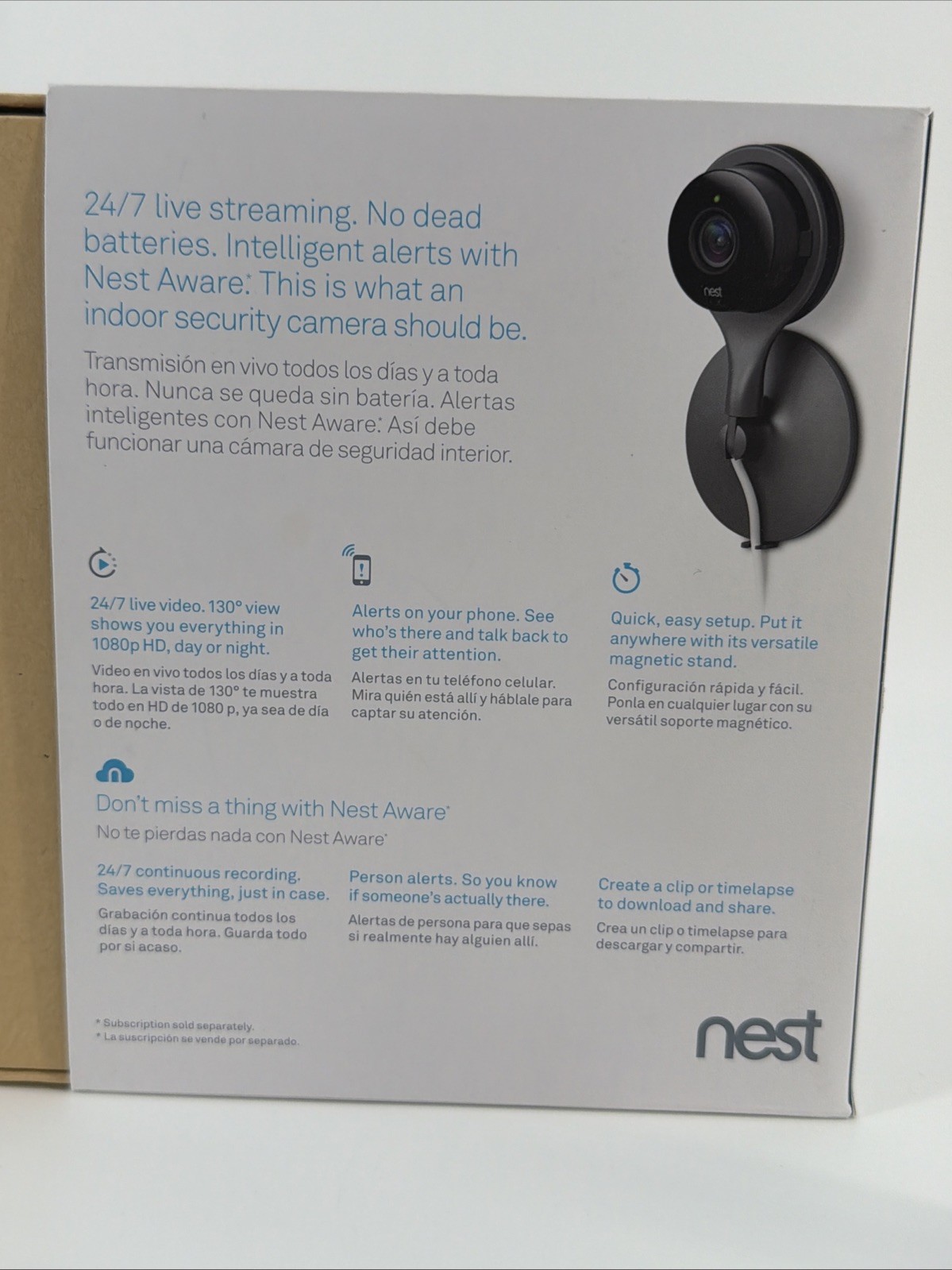 Google Nest Cam Indoor Wired 1080p Security Camera – READ