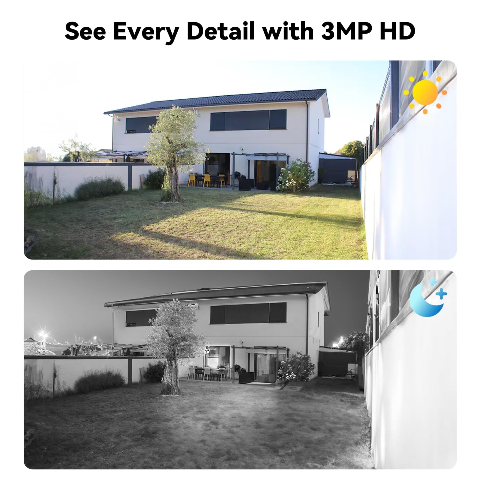Wired Security Camera System Outdoor, 4CH 5MP Lite AHD DVR with 500G Hard Drive,