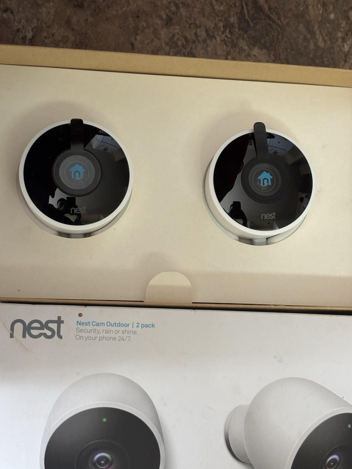 Google Nest Camera NC2400ES Outdoor Security Camera – 2 Pack- Open Box