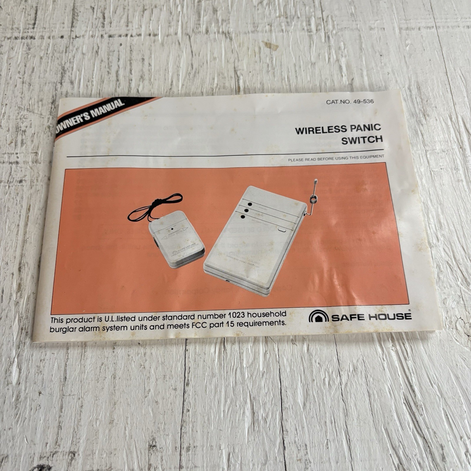 Vintage Safe House Radio Shack Wireless Panic Switch 49-536 New Old Stock Open