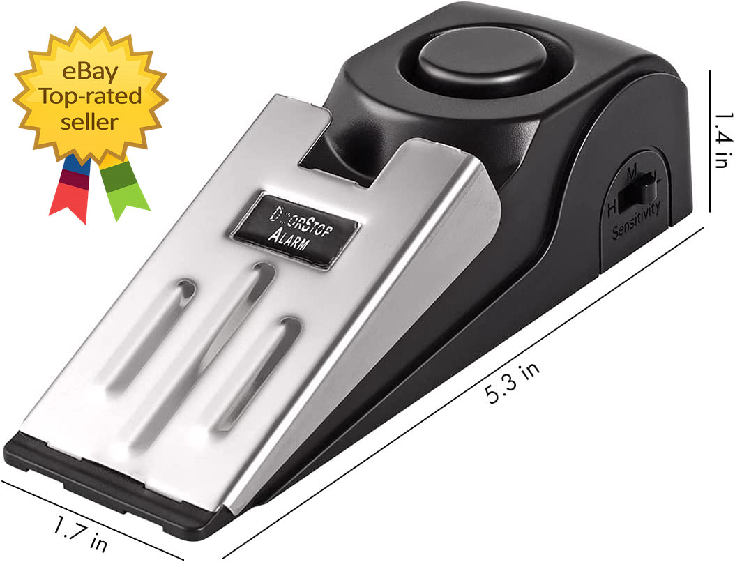 Door Stop Alarm 120DB Siren Portable Security Door Stopper for Home Travel 2Pack