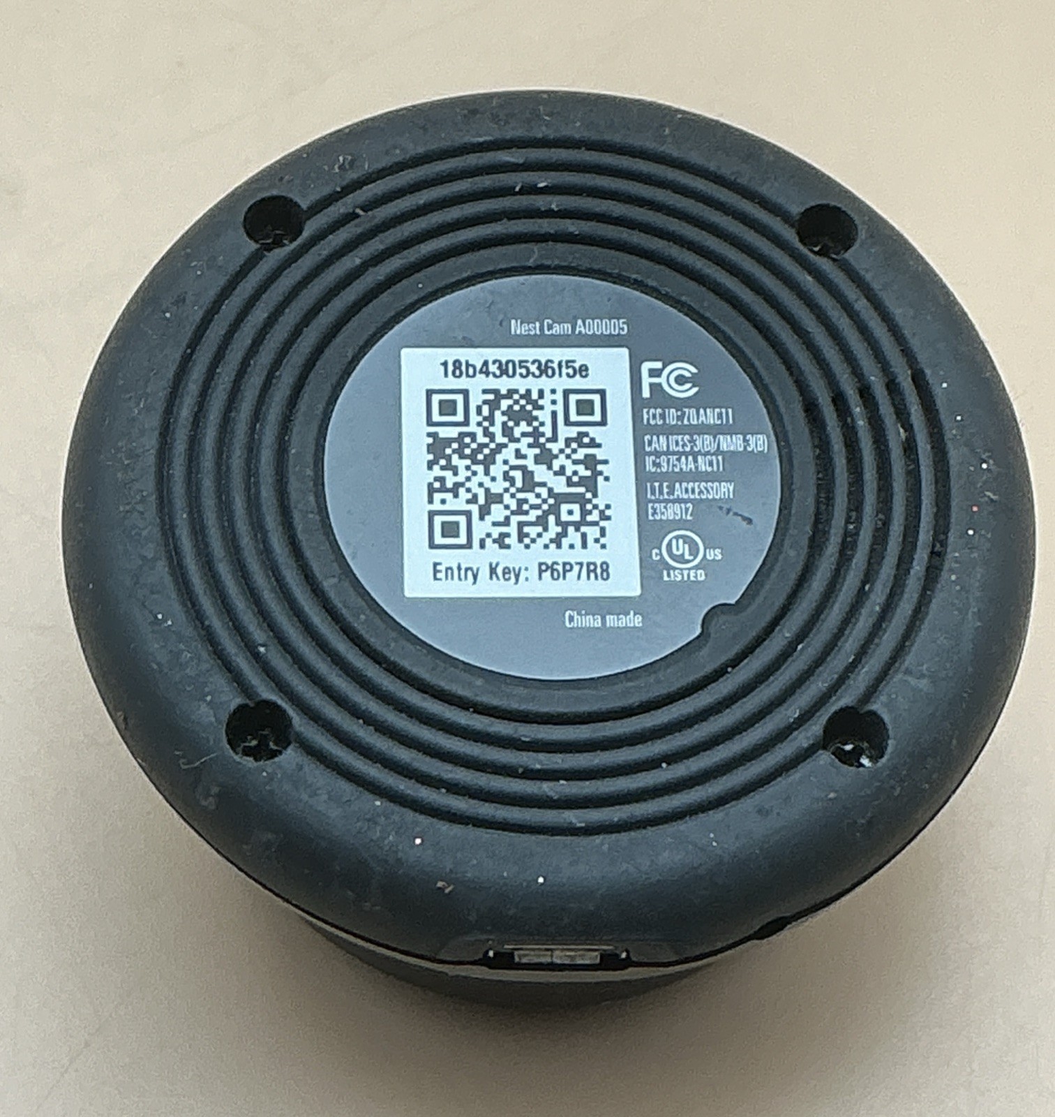 Google Nest Cam Indoor Security Camera 1st Gen A0005 Black Puck Only Tested Work