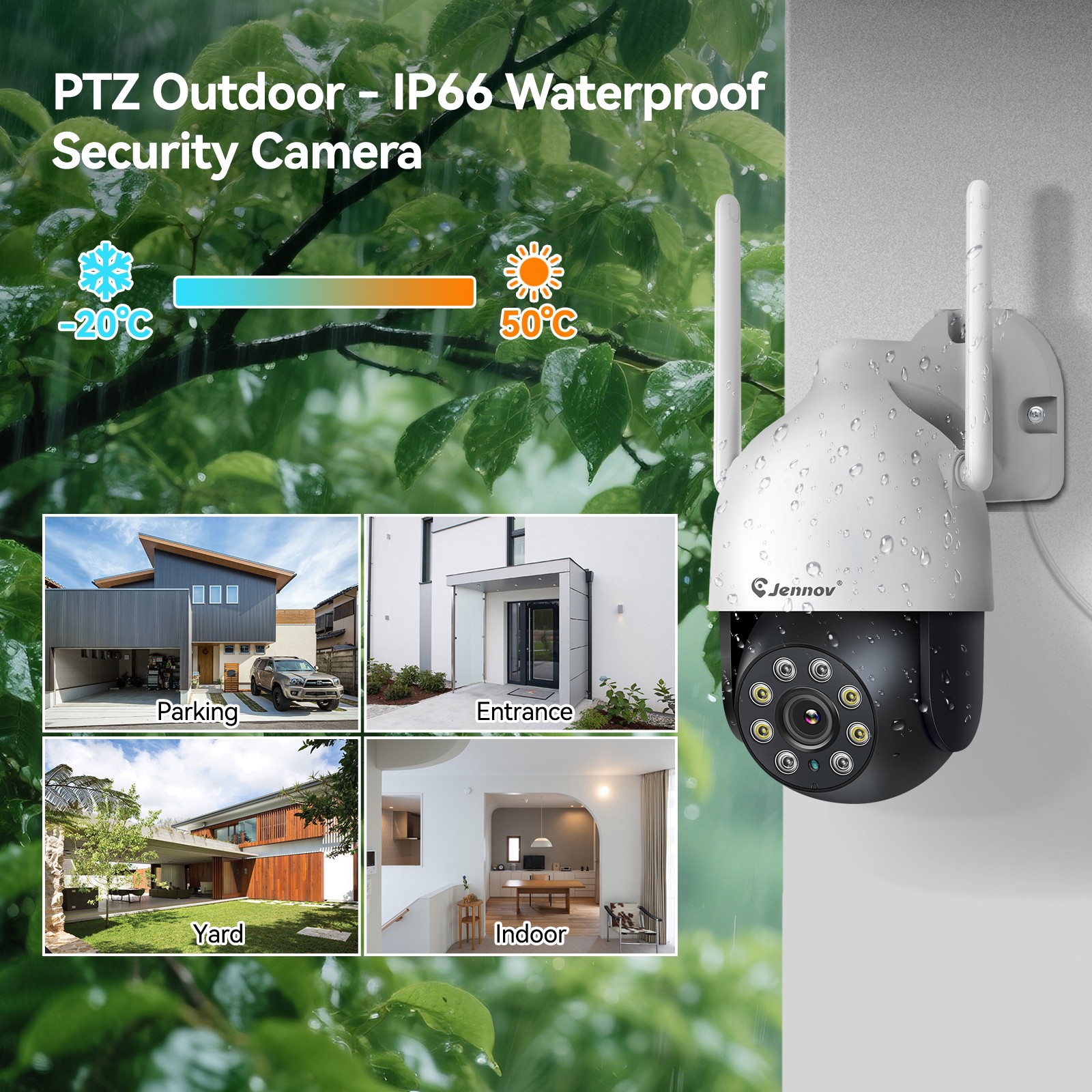 JENNOV 10CH NVR 5MP Wifi CCTV Security Camera System Outdoor Home Kit Remote APP