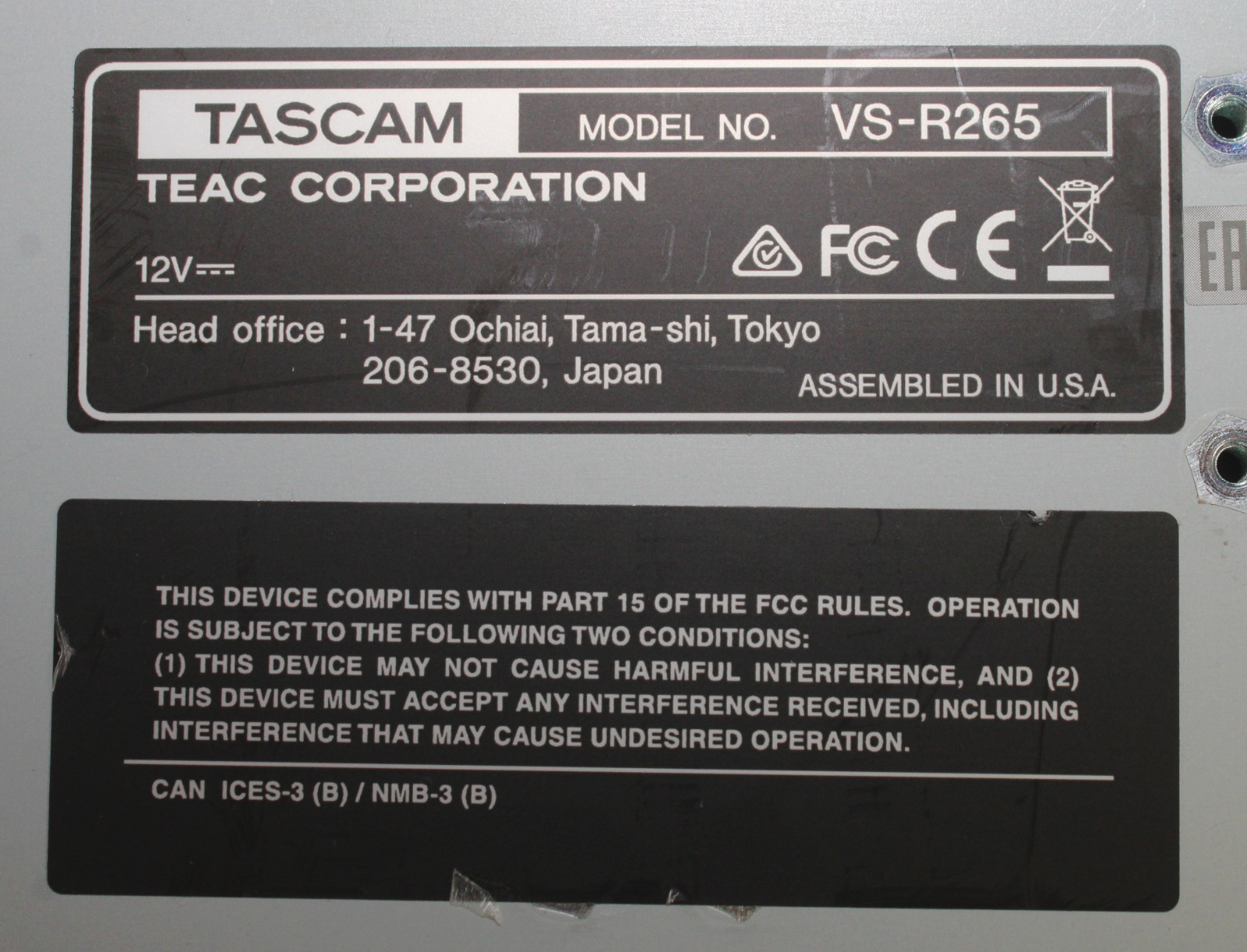 Tascam VS-R264 4K/Ultra HD AV over IP Streamer/Recorder Encoder Decoder SD USB