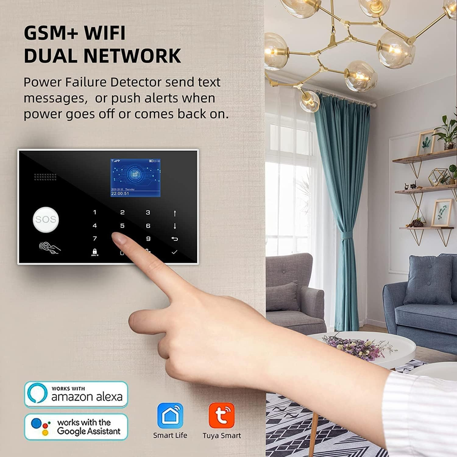 Wifi and 3/4G GSM Home Burglar Security Alarm System Auto Dial with Smart Life a
