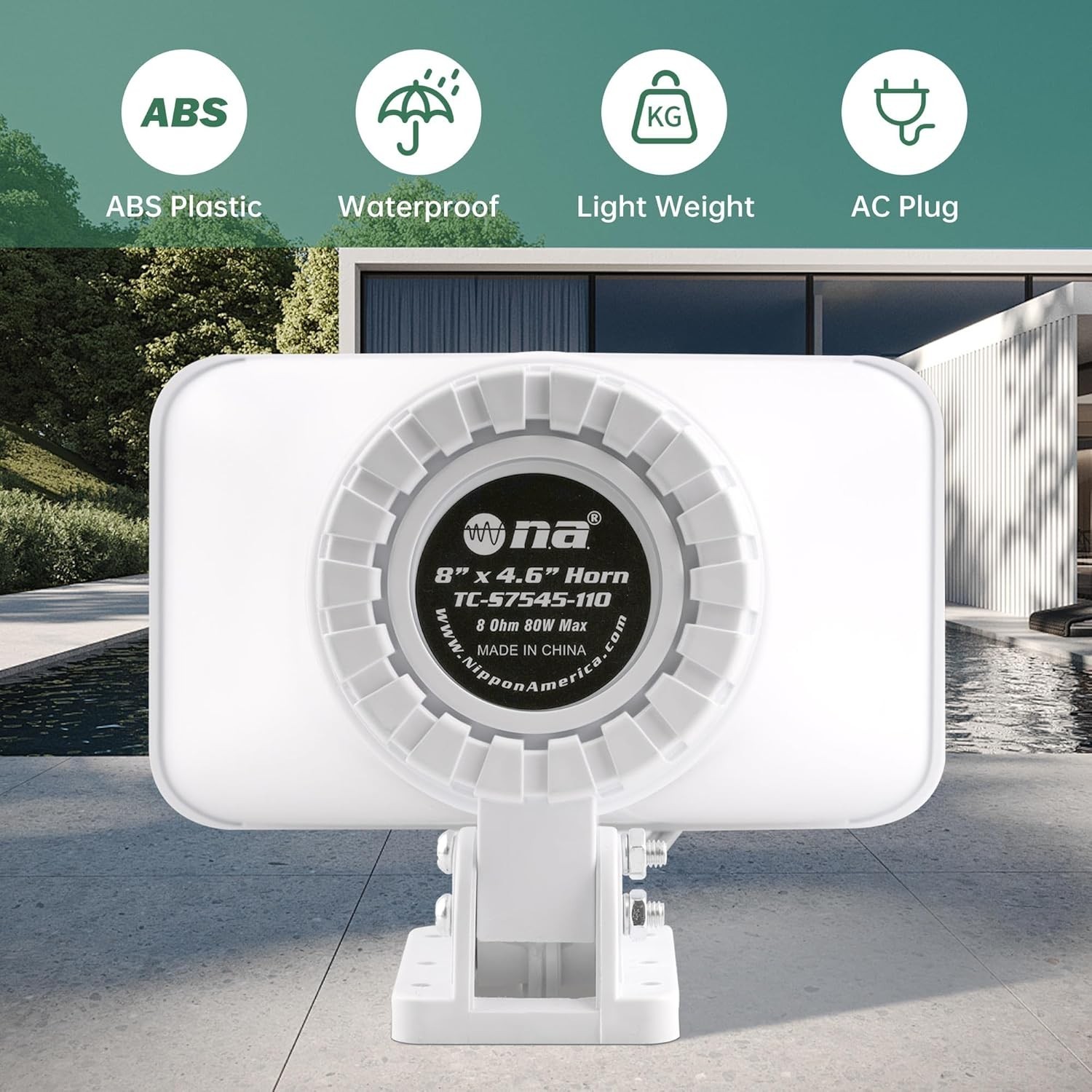 110V Outdoor Alarm Siren – 80W Wired Horn, 120dB Sound, Wi-Fi Remote Control