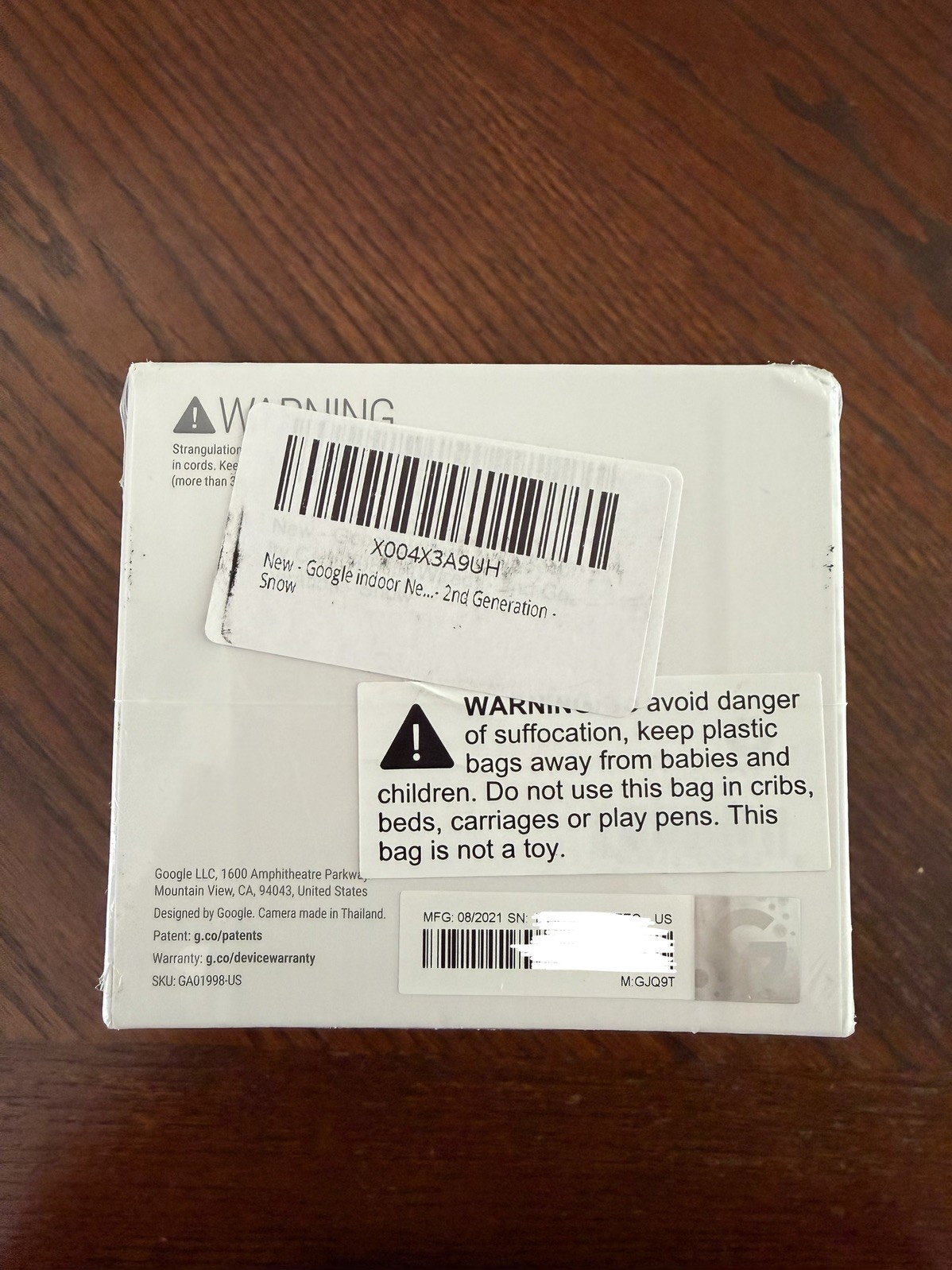 Google Nest Cam 2nd Gen Indoor Wired Security Camera Snow (Sealed Box)