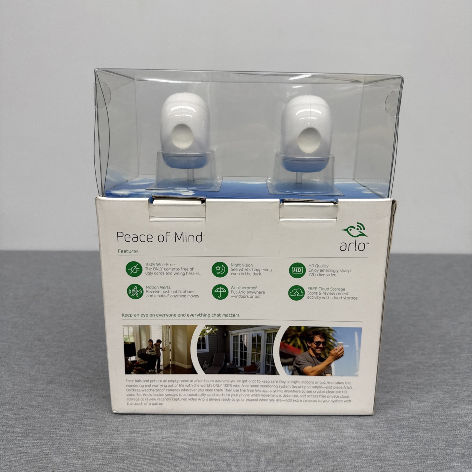 Arlo VMS3230 HD 1280 x 720 Wireless Security System with 2 Cameras – White