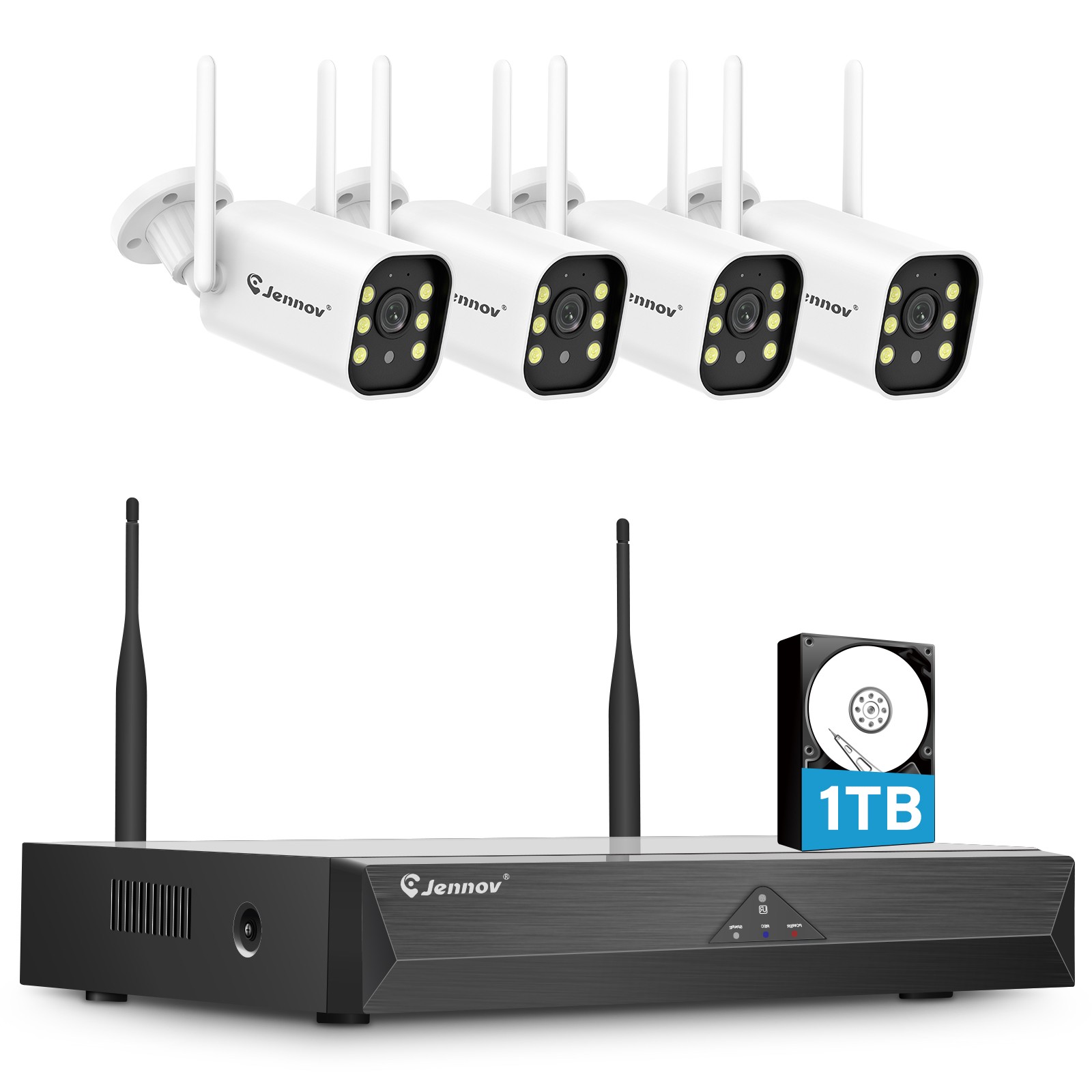 JENNOV 10CH 5MP Wifi NVR Wireless CCTV Security Camera System Outdoor 1TB HDD