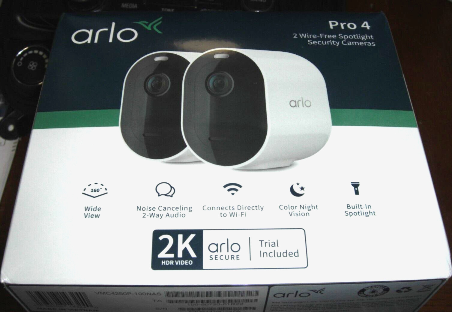 NEW Arlo Pro 4 Spotlight Camera – 2 Pack – Wireless Security, 2K Video & HDR