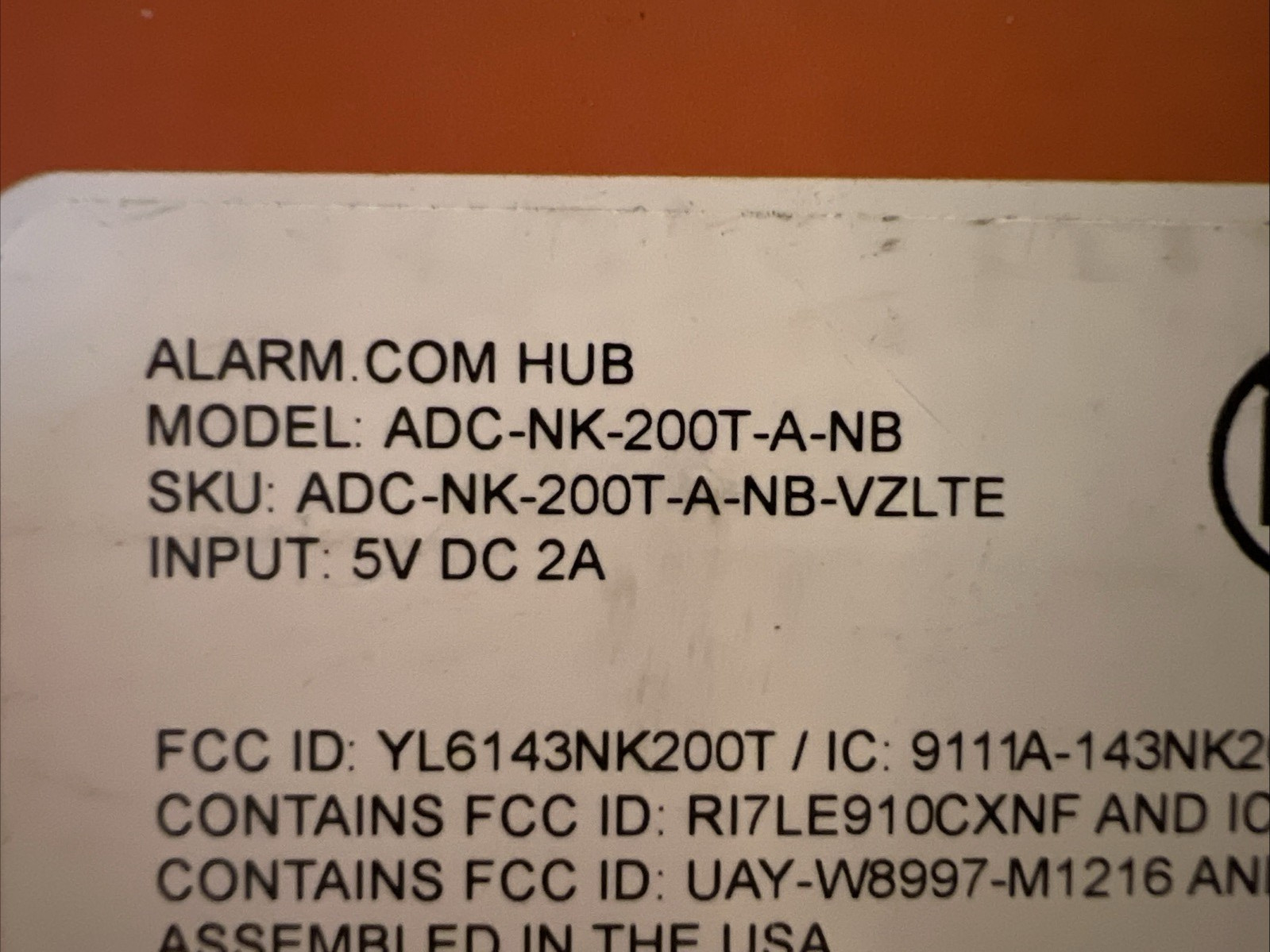 Alarm.com Hub Smart Home Controller ADC-NK-200T-A-NB