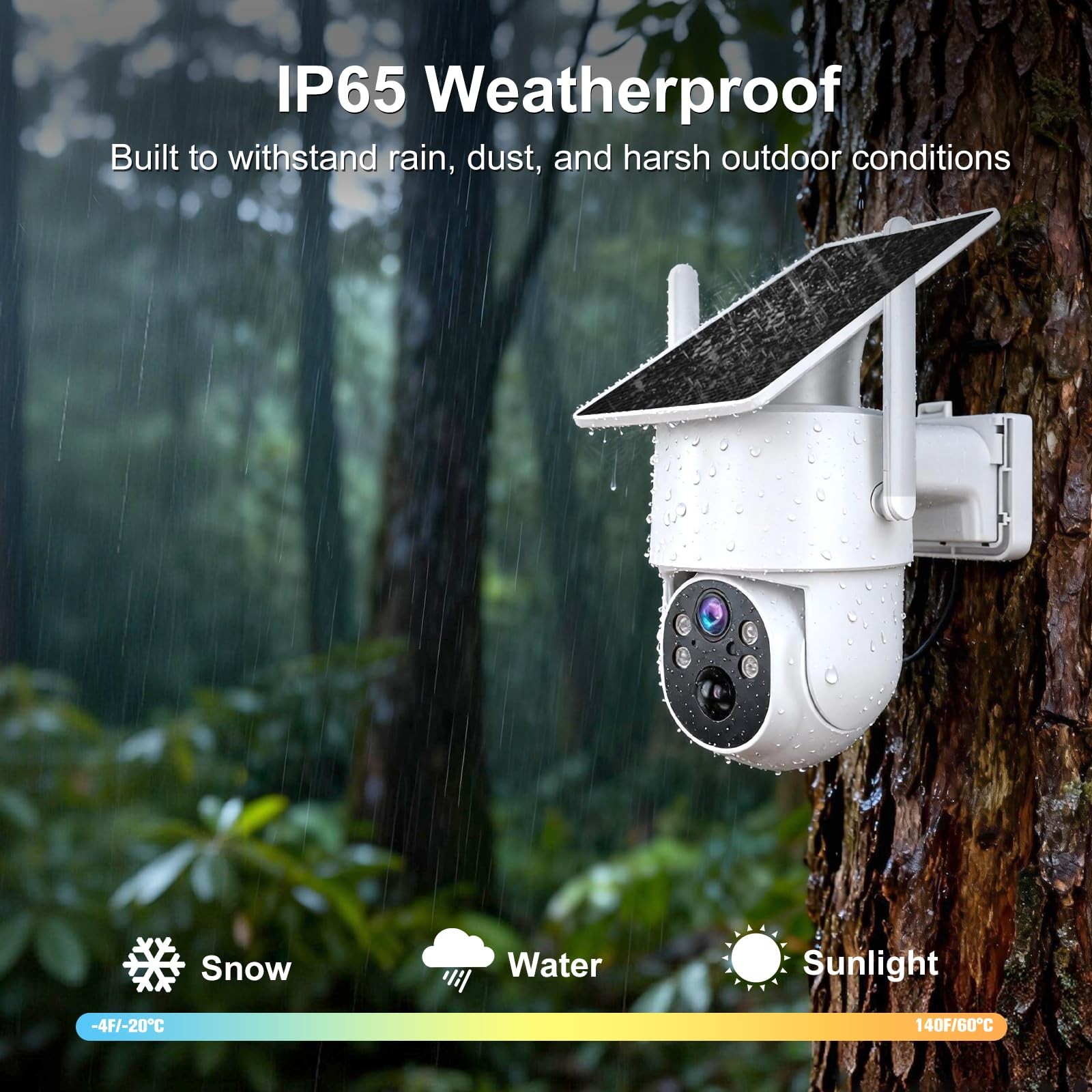 QUTHZZHY 4G LTE Cellular Security Camera Outdoor Wireless, 365-Day Free White