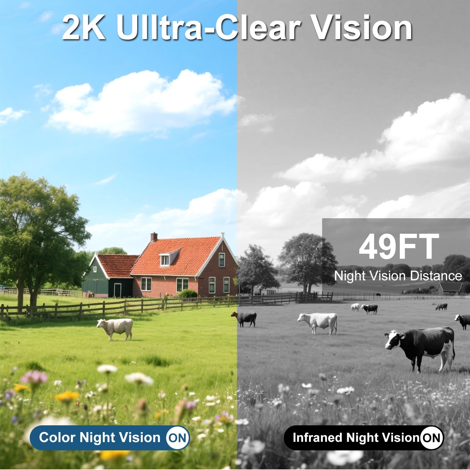QUTHZZHY 4G LTE Cellular Security Camera Outdoor Wireless, 365-Day Free White