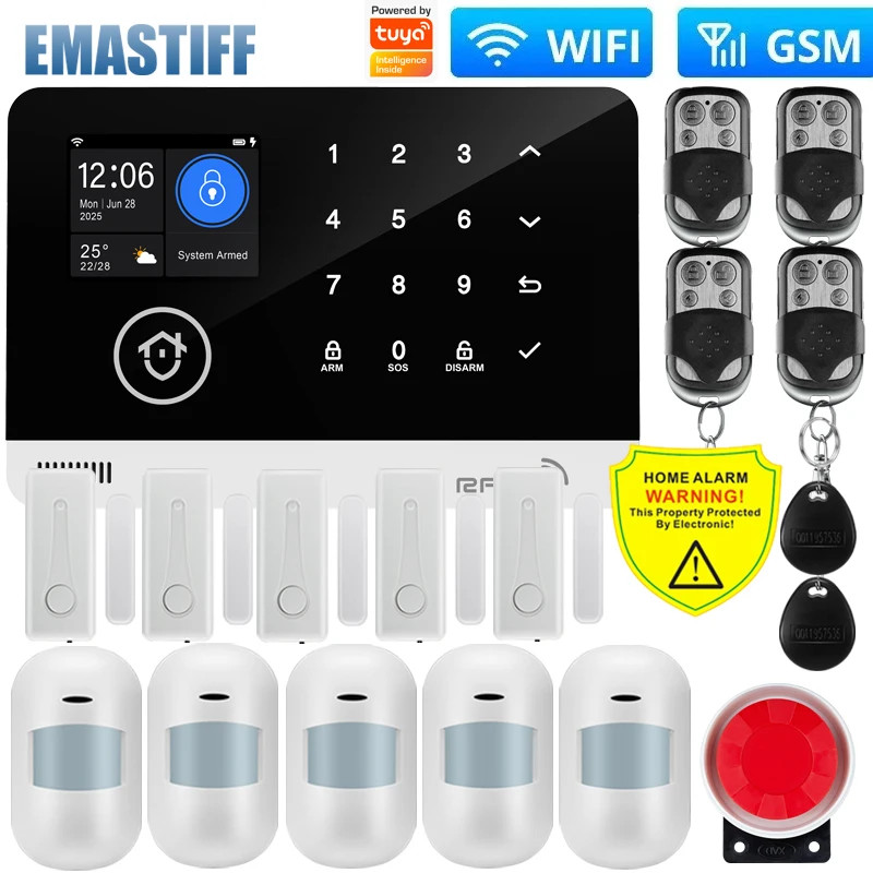 Tuya WiFi GSM Home Security Alarm System Wireless House Burglar PIR Motion Siren