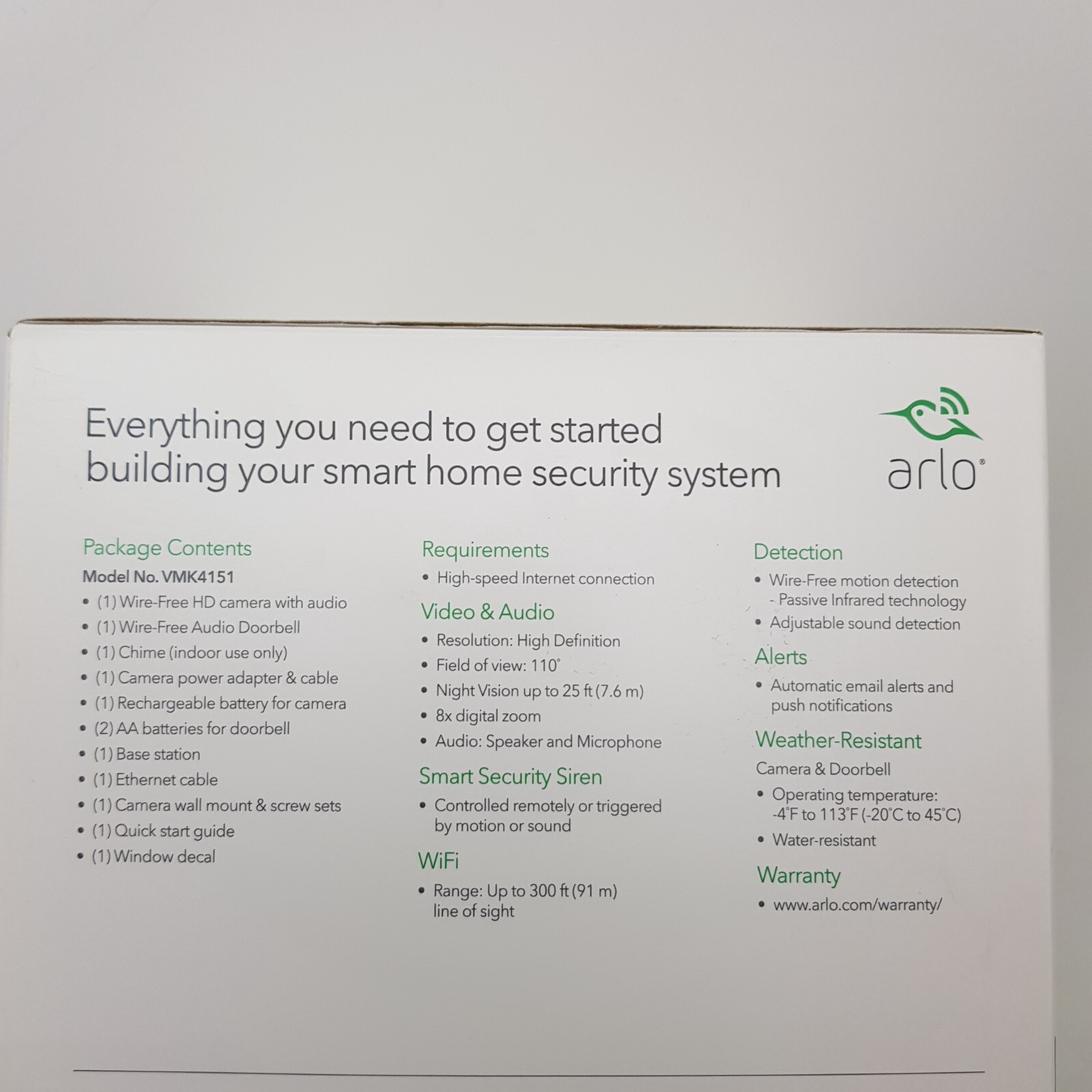Arlo Smart Home Pro HD Camera Plus Audio Doorbell and Chime System