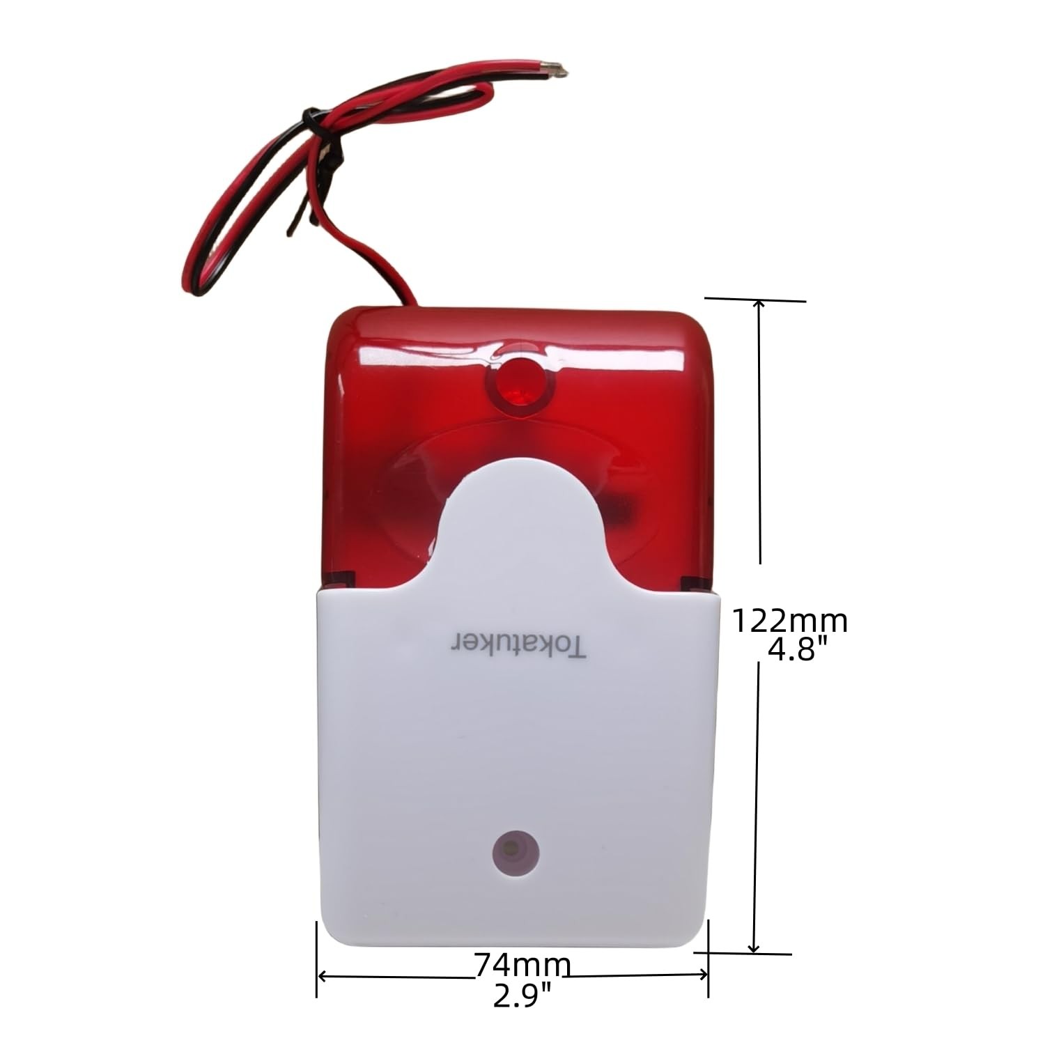 Tokatuker DC9 to 12V Wired Strobe Siren Red Light Sound Flash Buzzer Siren Ho…