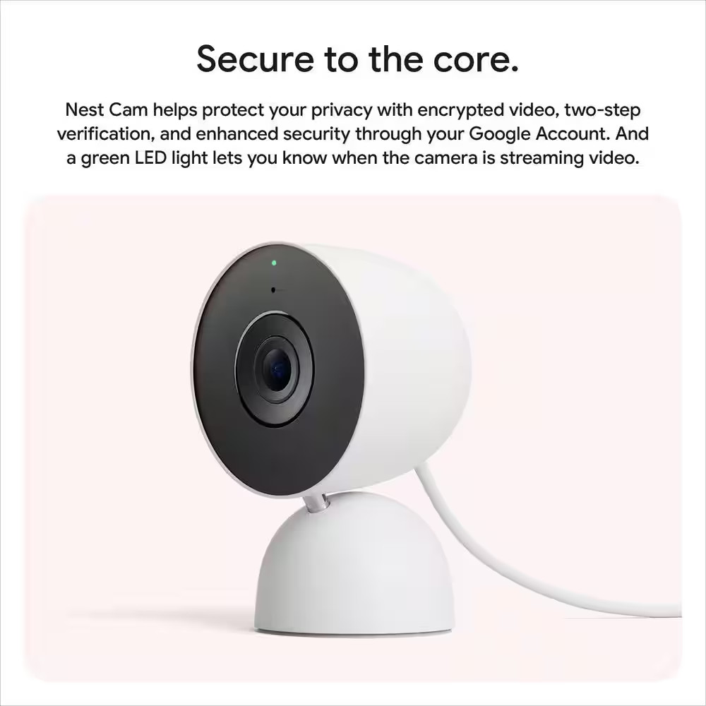 Nest Indoor Security Camera (Wired, 3Rd Gen) – Snow