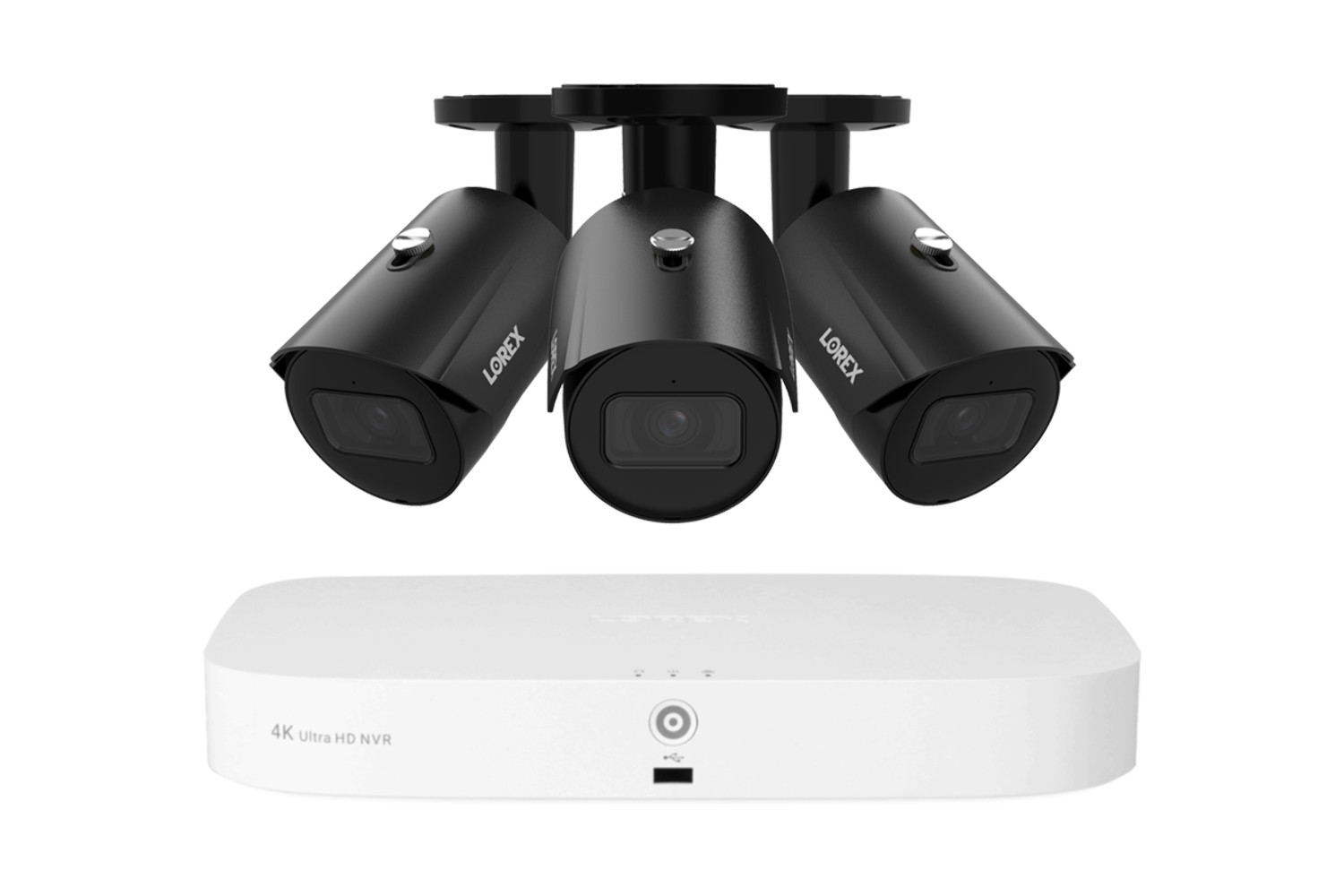 Lorex Fusion Series NVR with Three IP Bullet Cameras – 4K 16-Channel 2TB Wired S