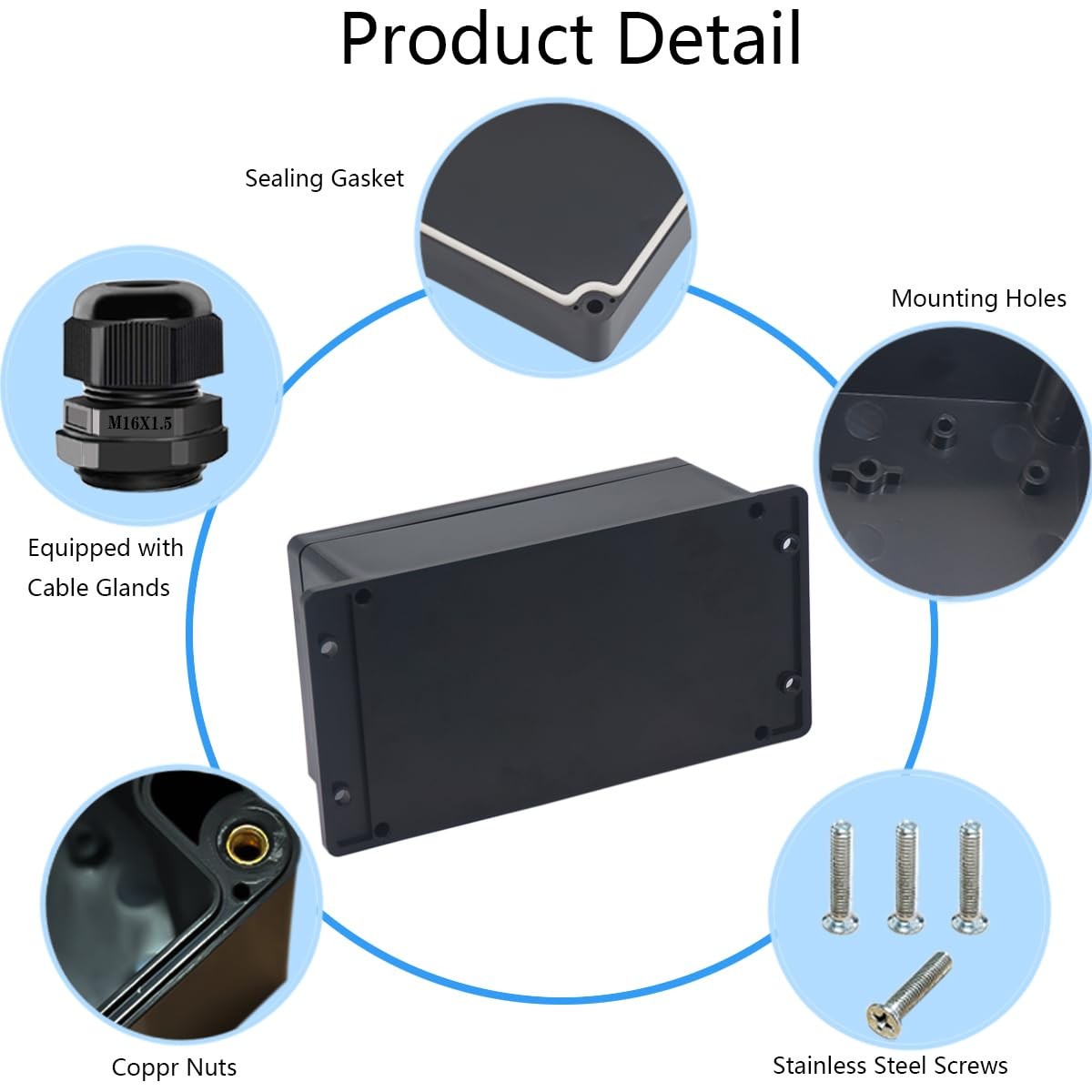 Otdorpatio Junction Box IP65 Waterproof 7.87″x4.72″x2.95″, Fixed Ear Design