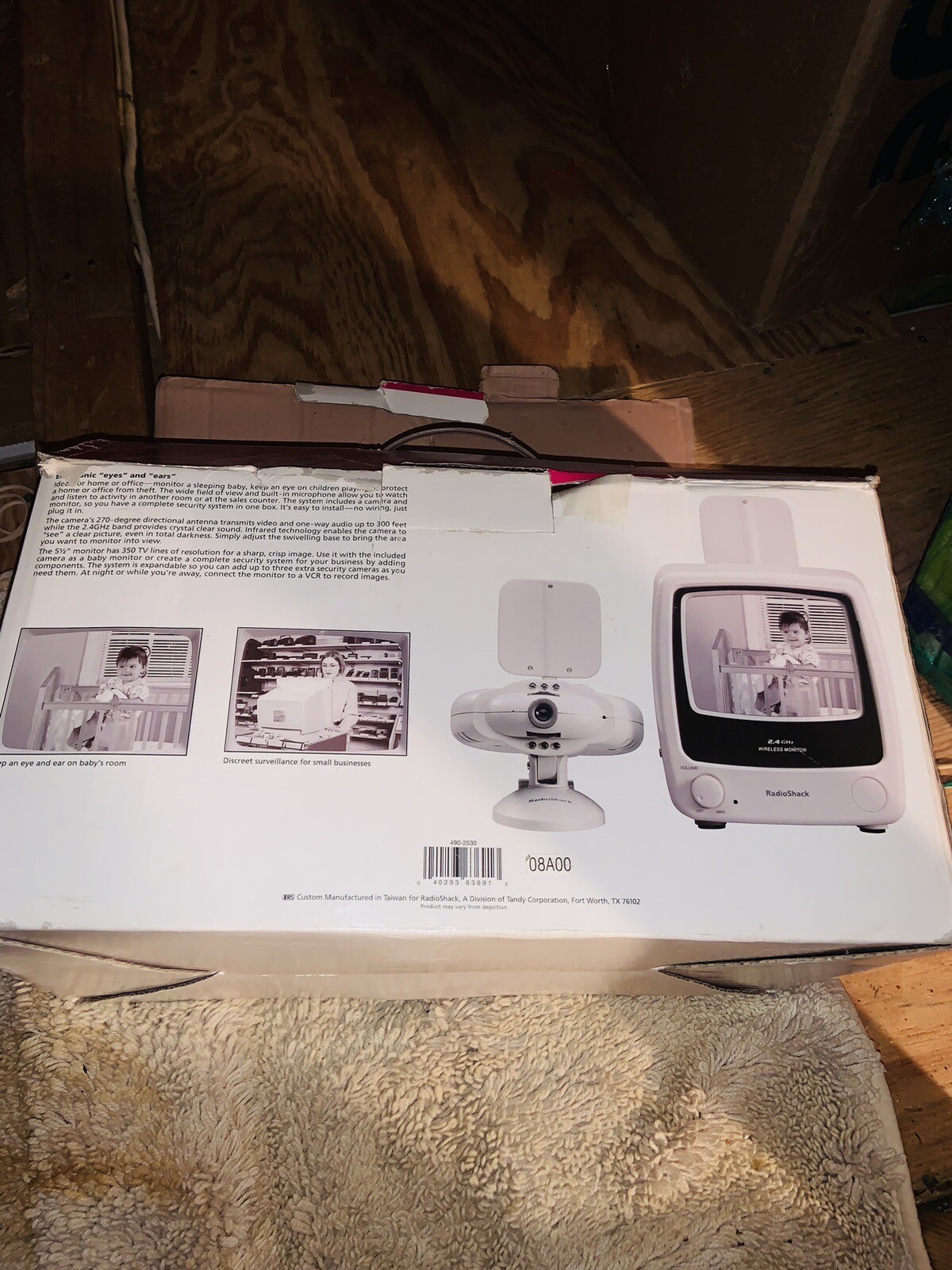VTG Radio Shack Black And White Wireless Surveillance System 49-2530