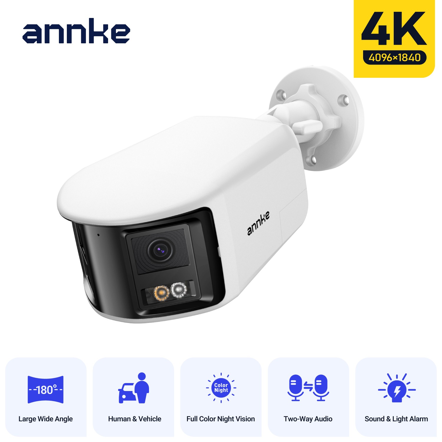 ANNKE 5MP PoE Security IP Camera Audio Recording Full Color Night Vision IP67 AI