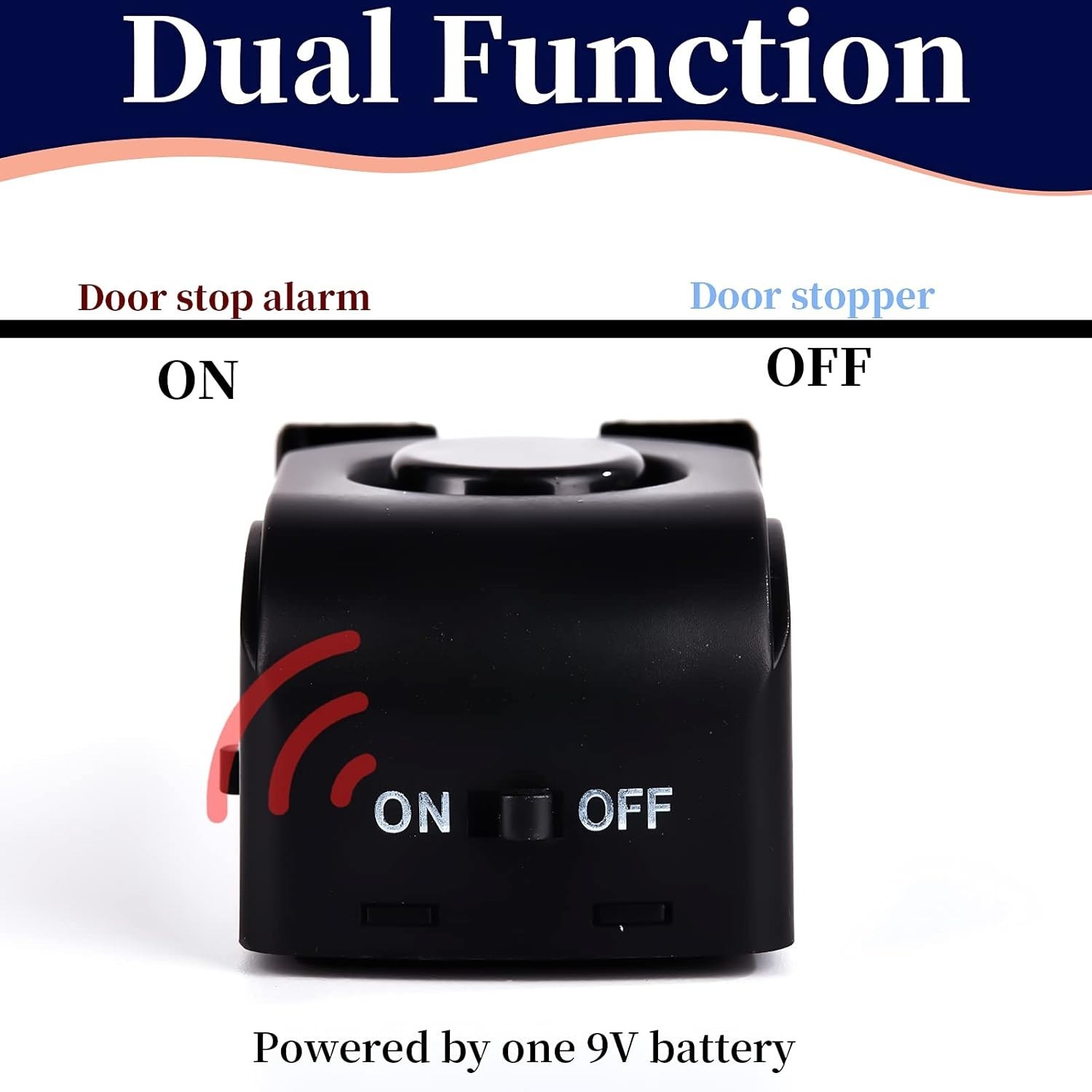 Modern Floor Wedge Door Stop Alarm – 120DB Security, Easy Setup & Portable