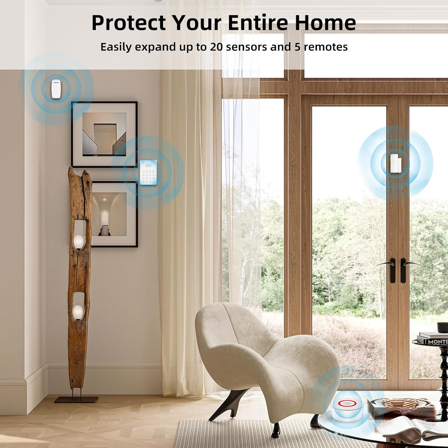 Smart Wireless Alarm System 9-Piece Kit with App Alerts & Alexa Compatibility