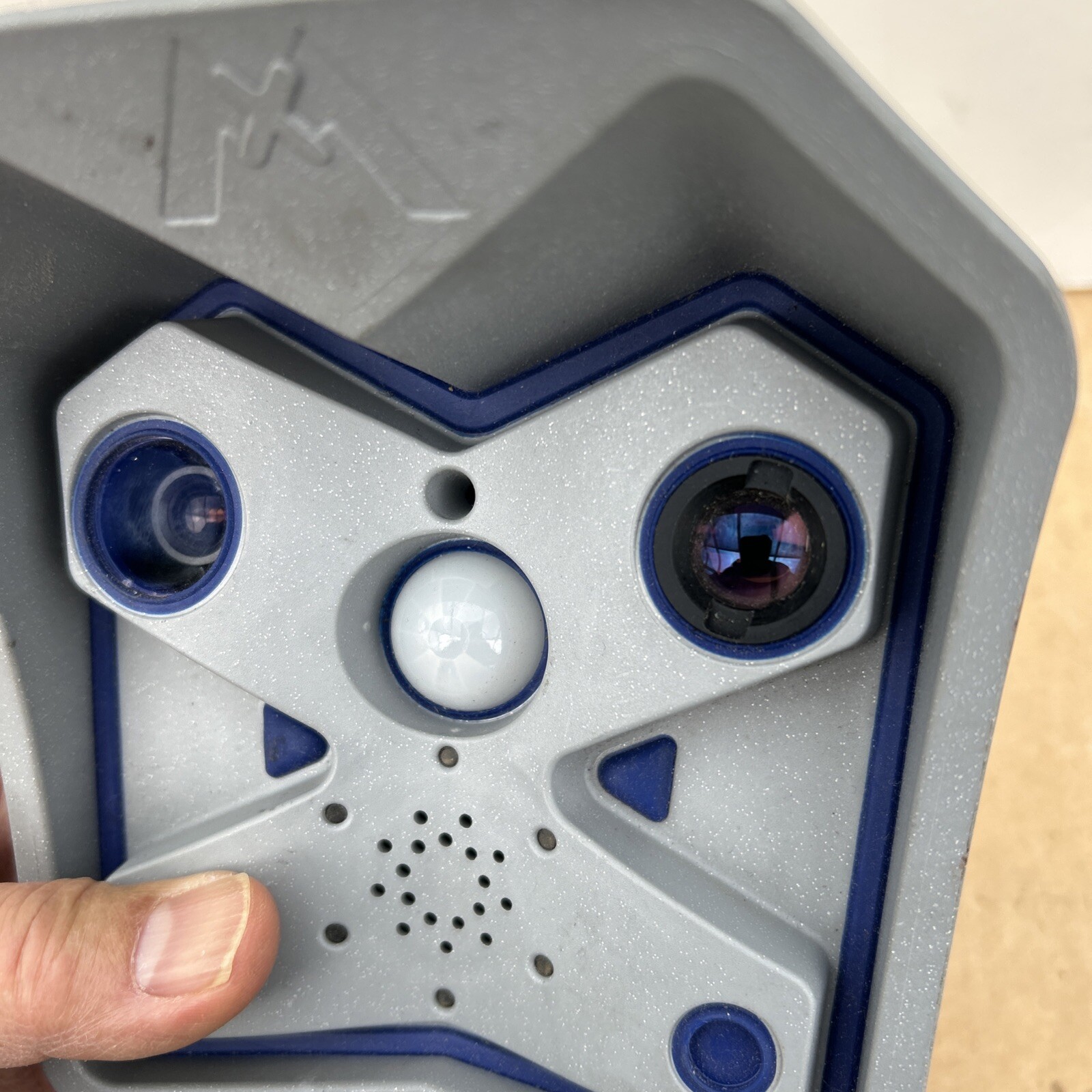 Mobotix Gray X Dual Lens Camera Professional Outdoor W Green Cables