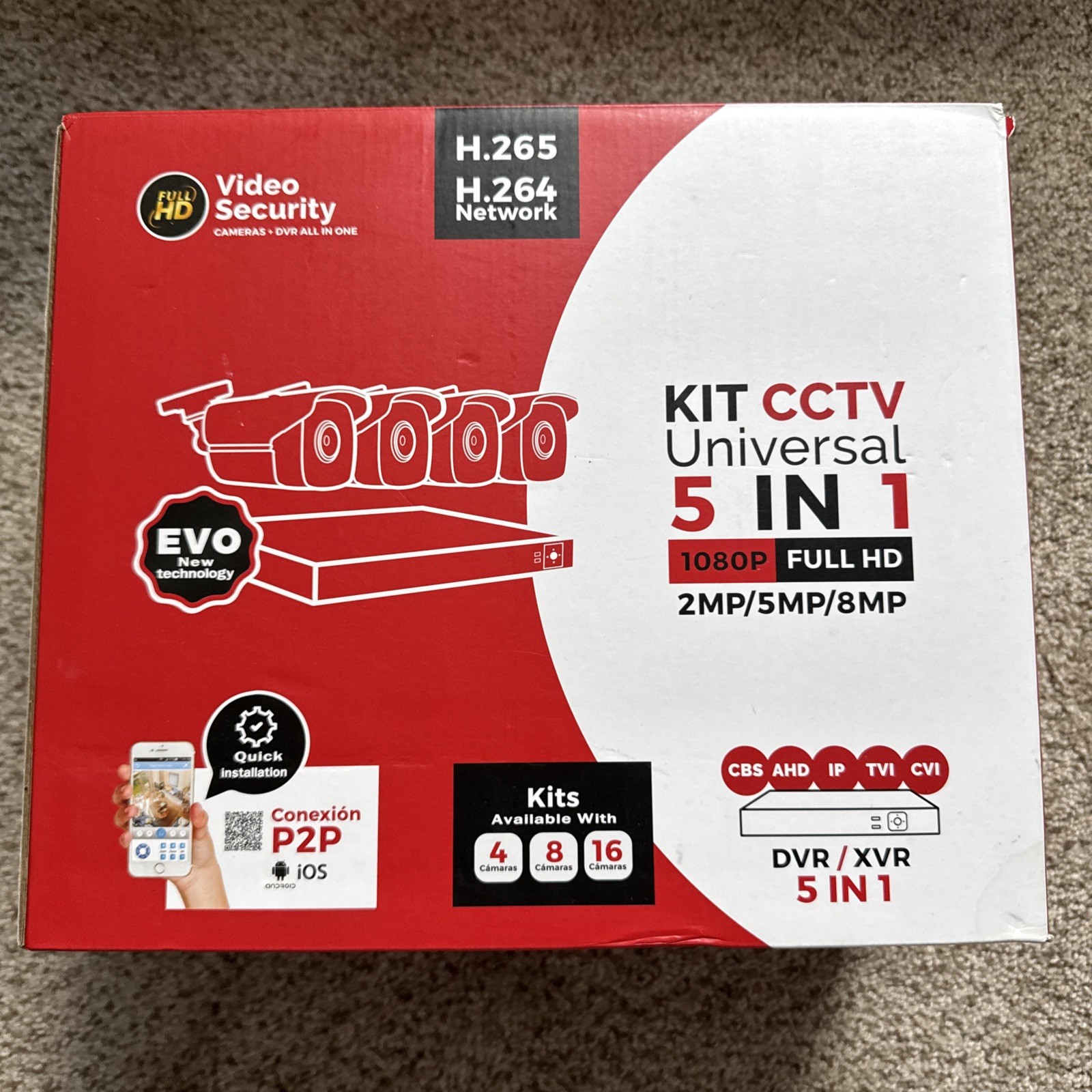 CCTV Kit Universal 5 IN 1 1080P Full HD Home Security Camera 4 Channel 4 Cam Set