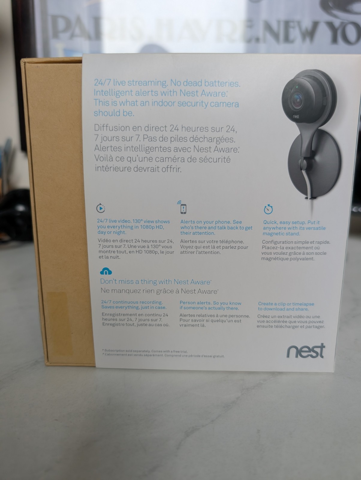 Google Nest Cam Indoor NC1102ES In box 1080p Security Camera