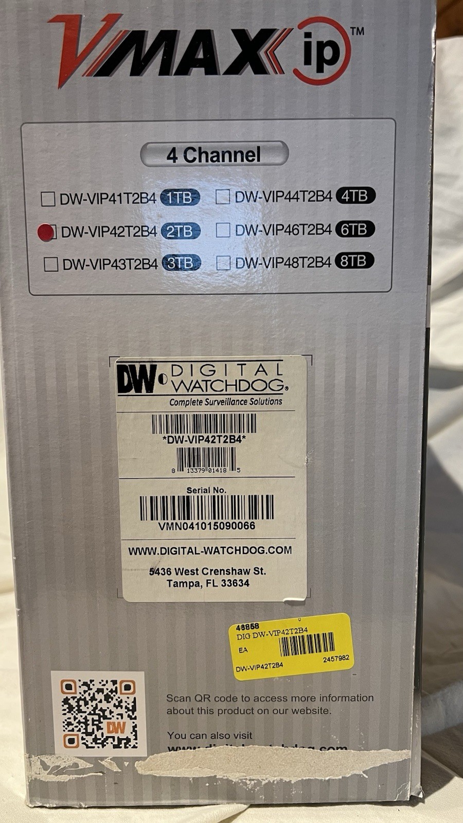 NEW, Digital Watchdog DW-VIP42T2B4 4-Outdoor IP Surveillance Camera System-2TB