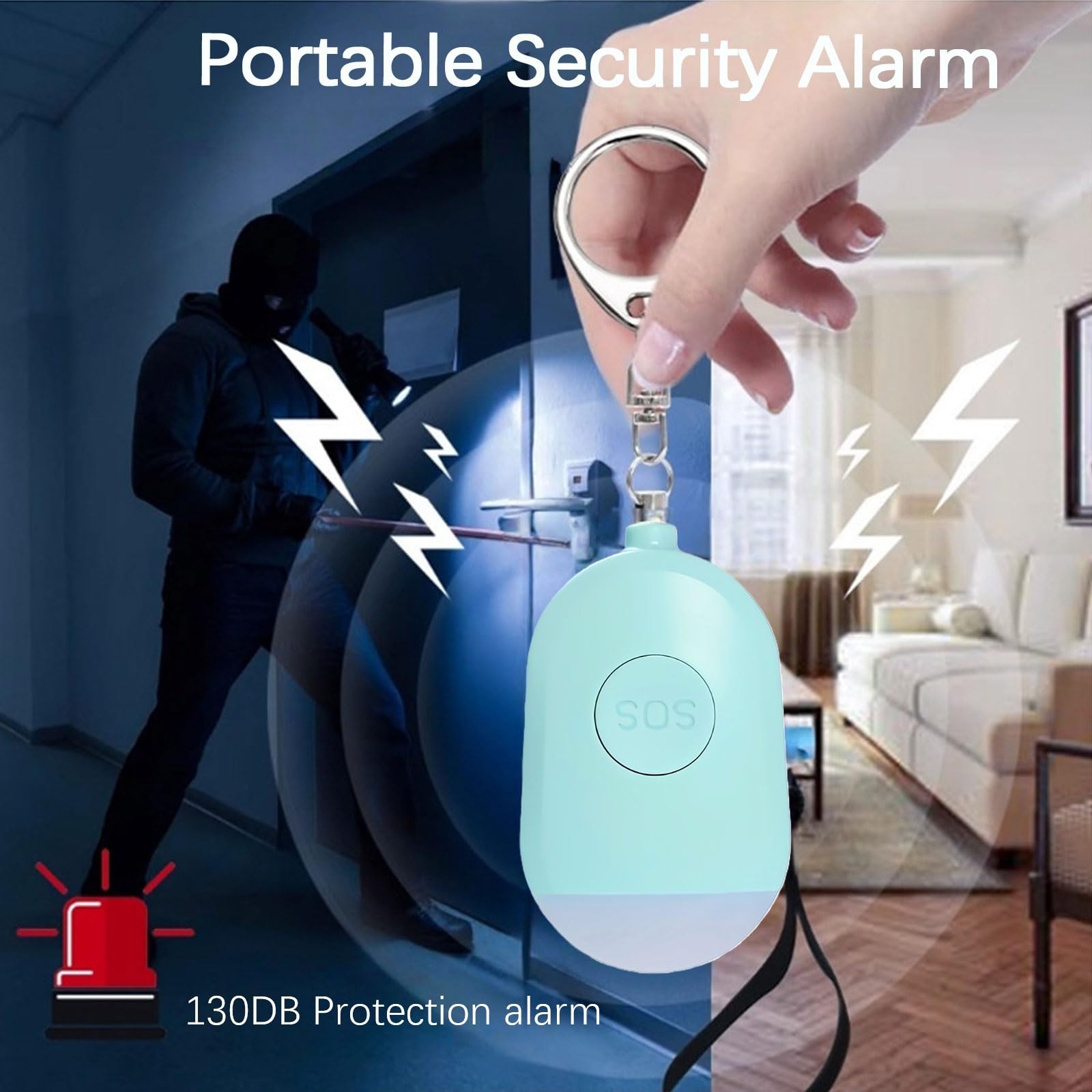 Personal Safety Alarm for Women, 12 Pack 140DB Self Defense Keychain Alarm wi…
