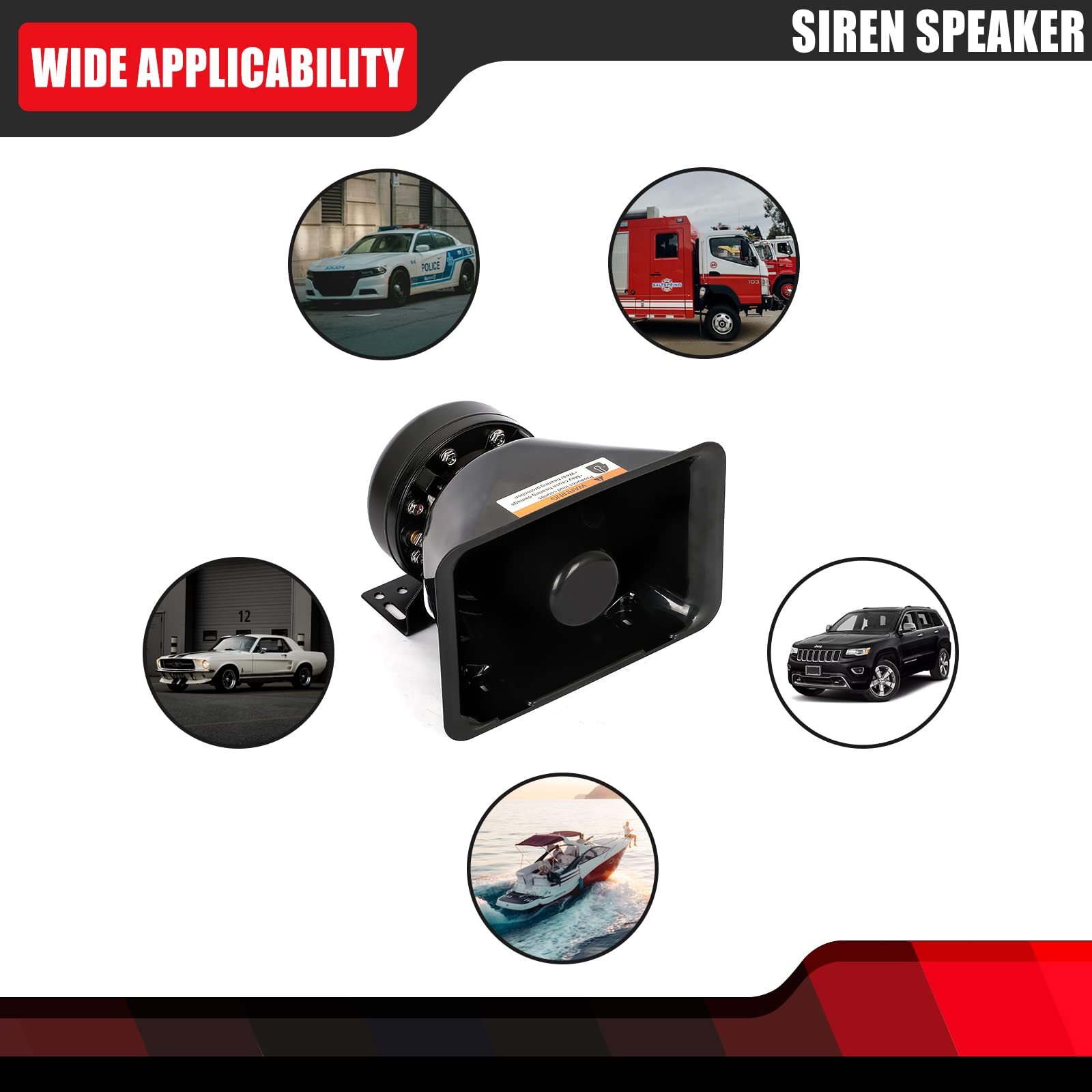 High Performance Siren Speaker Compatible with Any 100-200 Watt Siren 100W 200W