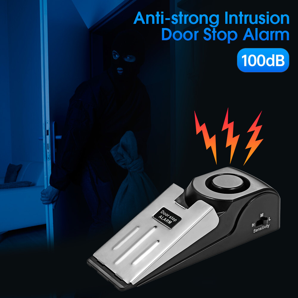 2 Pack Security Door Stop Alarm 120DB Hotel Home Portable Security Safety Tools
