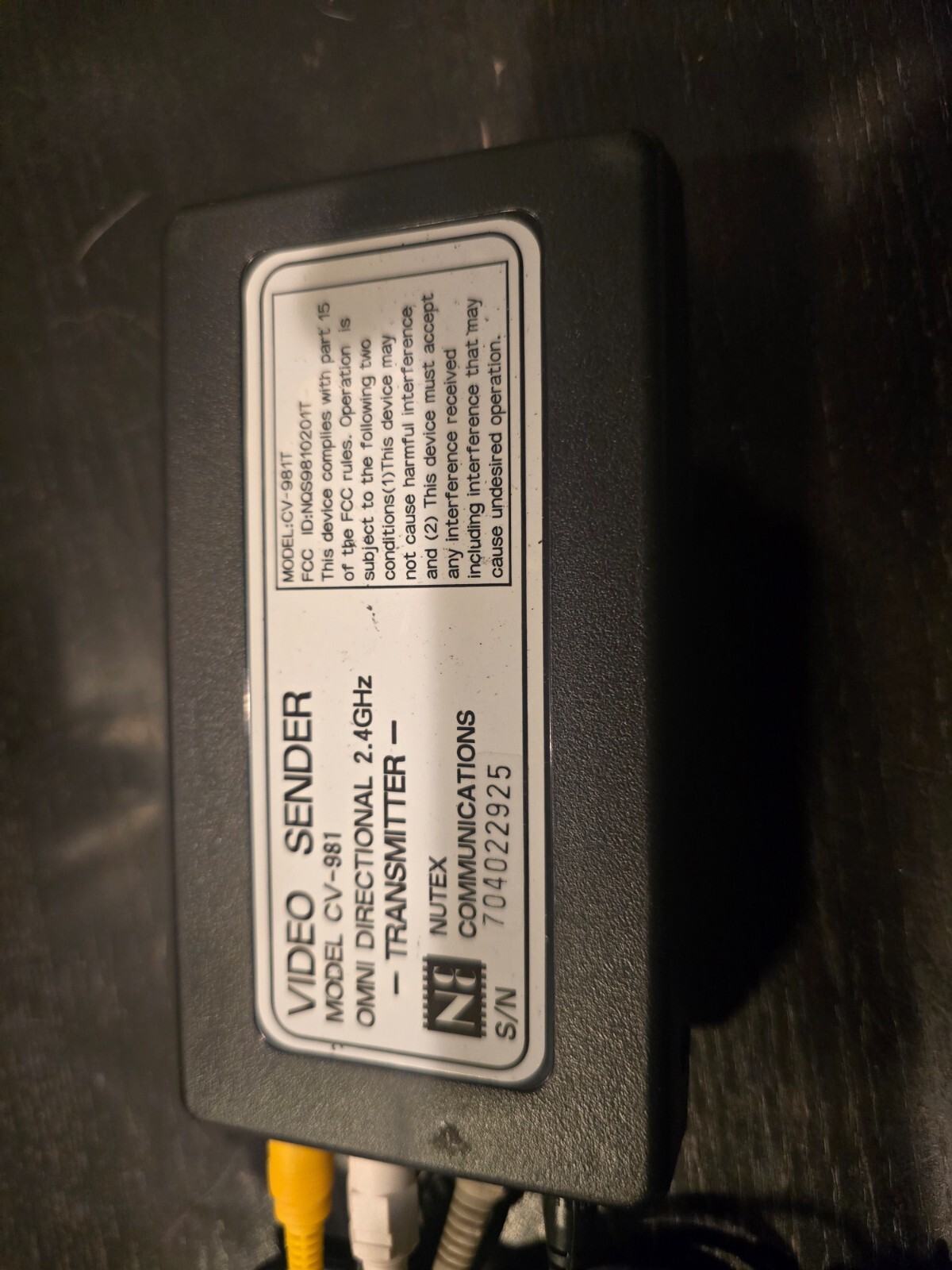 NUTEX CV-981 MINI VIDEO SENDER WIRELESS AUDIO/VIDEO LONG RANGE2.4GHZ Omni Direct