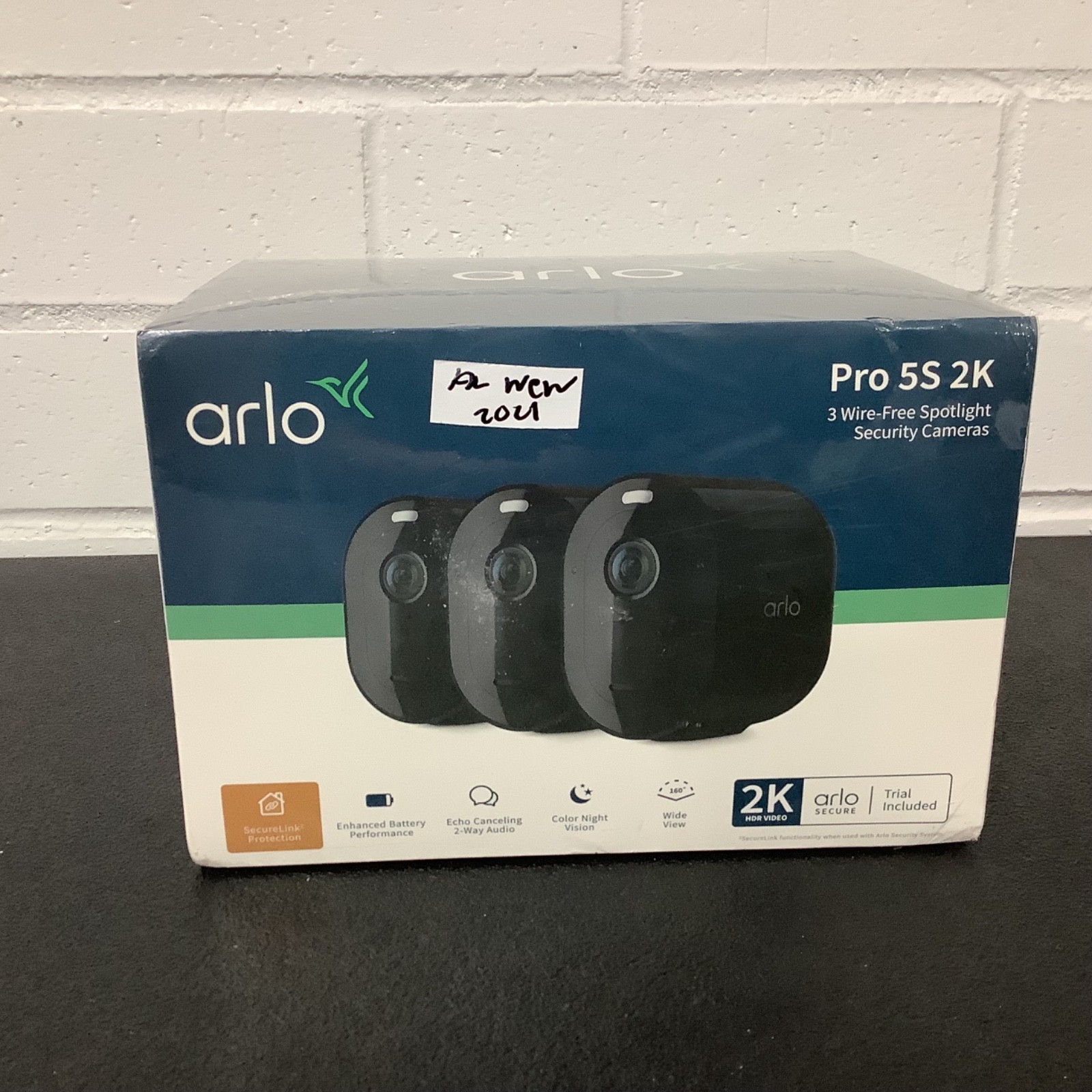 Arlo Pro 5S 2K 3 Wire-Free Spotlight Security Cameras – New Sealed – Black