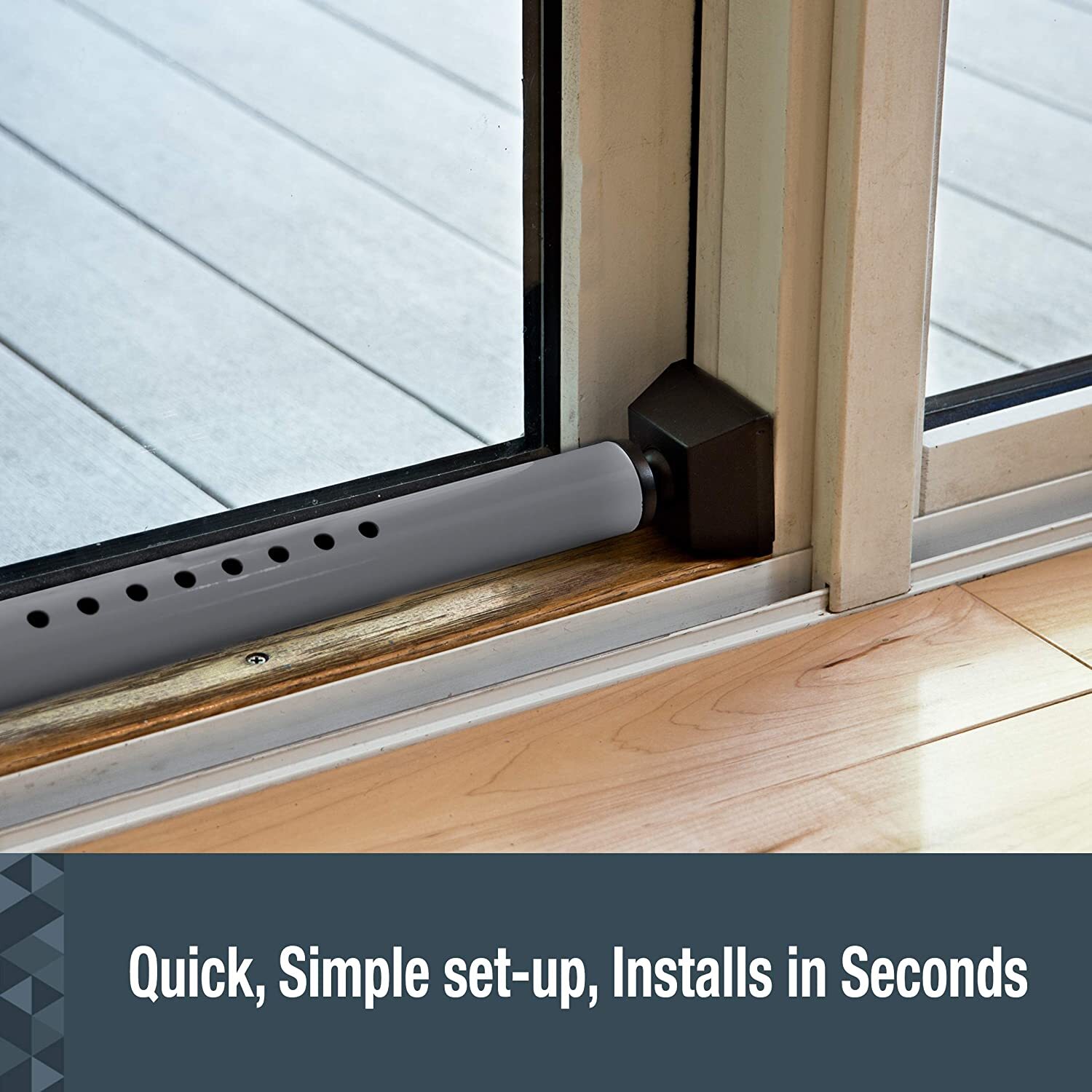 SABRE Adjustable 2-in-1 Door Security Bar Door Stop Bar Secures Onto Door Knob