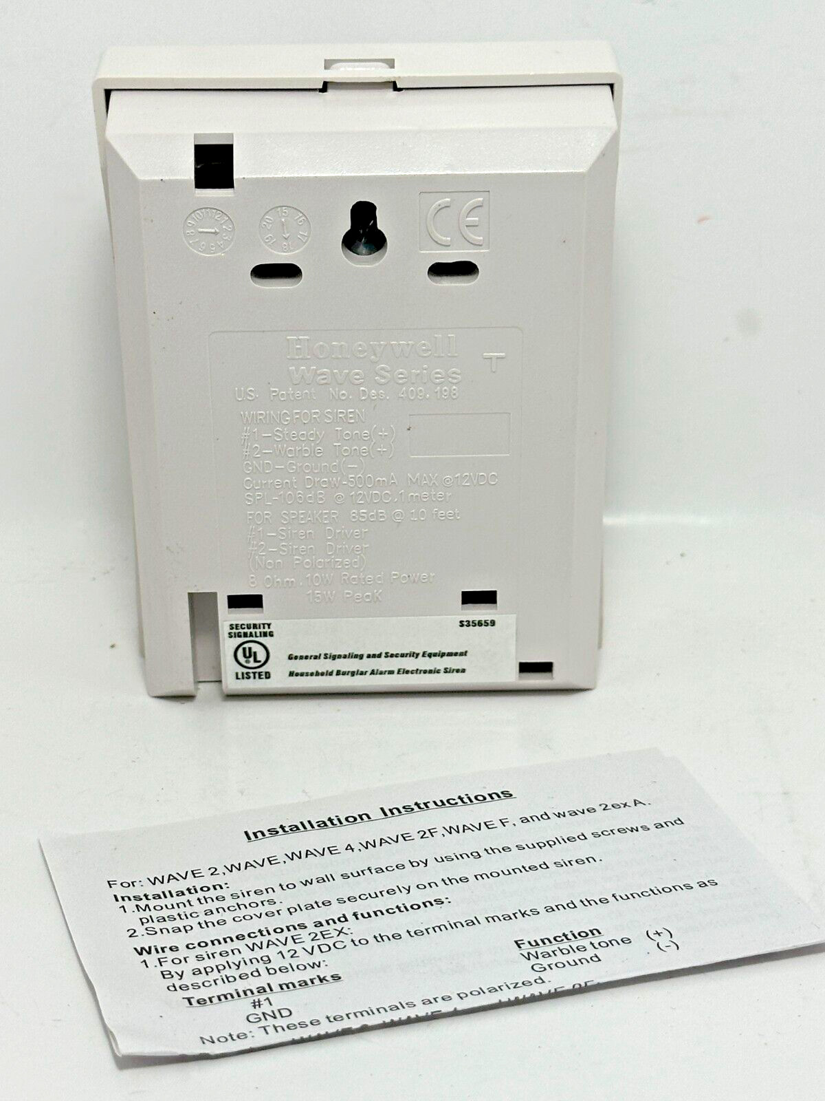 Honeywell Ademco WAVE2 Indoor Electric Two Tone Siren